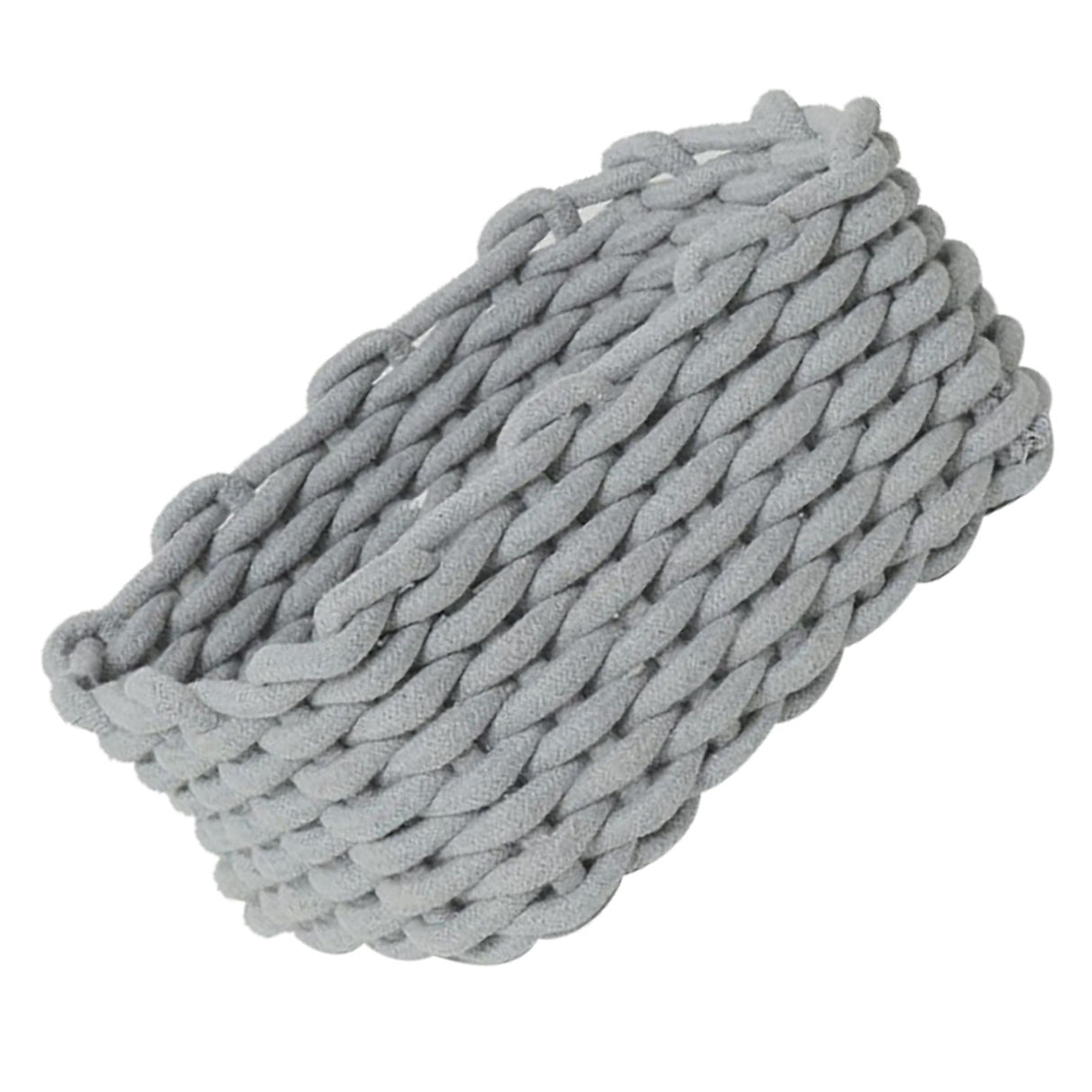 Cotton Rope Storage Basket Hand Knitting Nordic Style Desktop Storage Organizer for Key Snacks Underwear Grey 30x22x14cm/11.8x8.7x5.5in