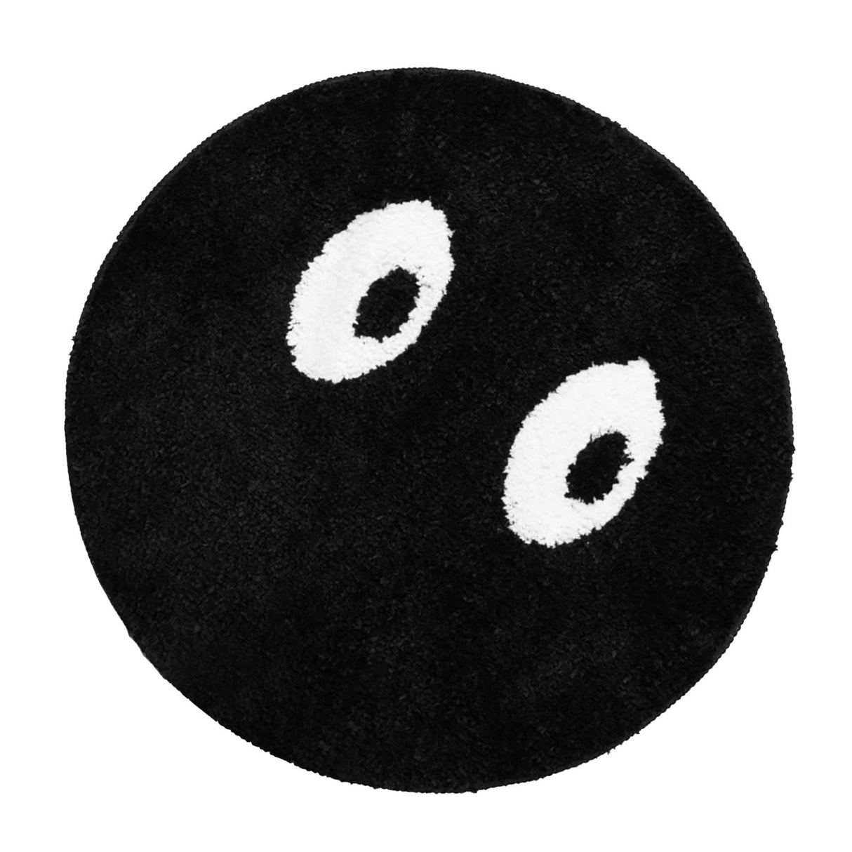 Round Rug Cute Black Face Rug Soft Flocking Carpet Skid Resistant Rug for Bedroom Bathroom Living Room 80x80cm / 31.5x31.5in