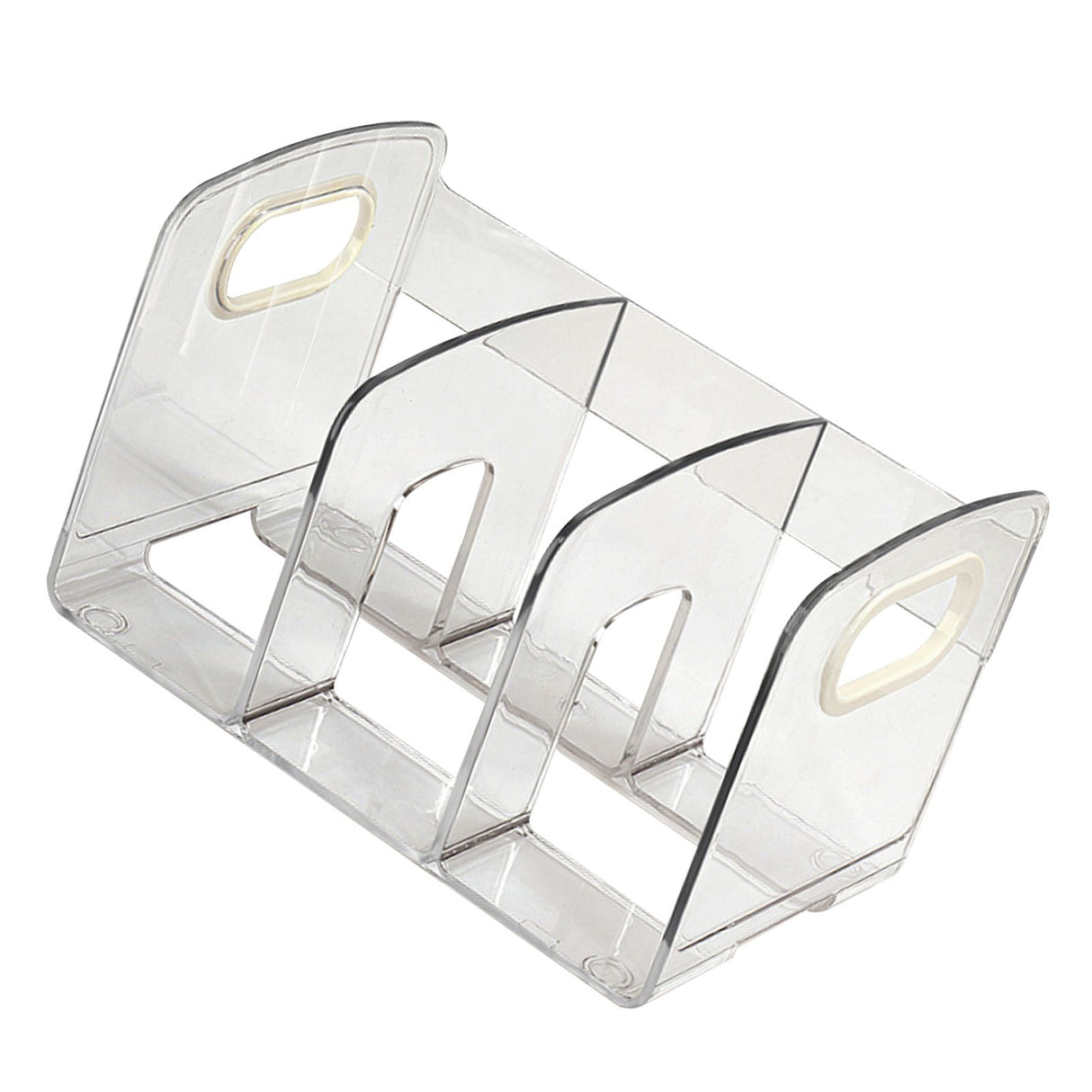 Book Organizer Desktop Book Rack File Holder Acrylic Tabletop Organizer for Study Office Transparent 3 Compartment (28x14x15cm/11x5.5x5.9in)