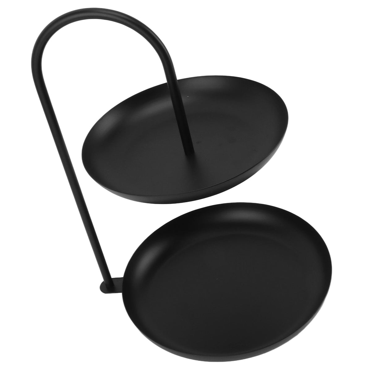 Dessert Rack Fruit Stand Round 2 Tier Iron Display Holder for Party Wedding Birthday Home Black