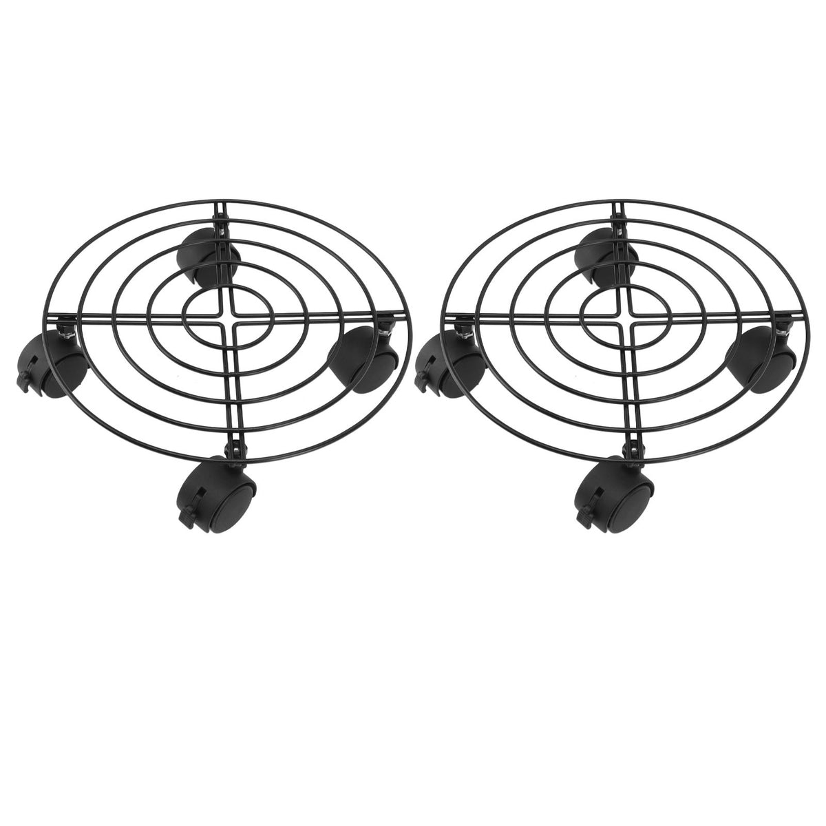 2 PCS Outdoor Plant Dolly with Lockable Wheels Iron and PVC High Load Bearing Rolling Plant Stand Base for Large Plants