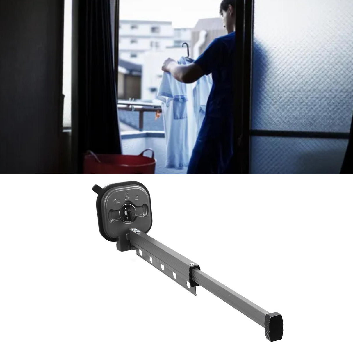 Wall Mounted Clothes Drying Rack Space Saving Laundry Clothes Rack Retractable Dryer Collapsible for Balcony Laundry Punch Free 1 Fold Grey