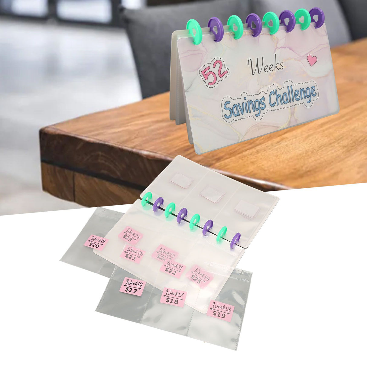 Savings Binder 52 Week Savings Challenge Money Book Fun Budget Binder Book Organizer with Cash Envelopes