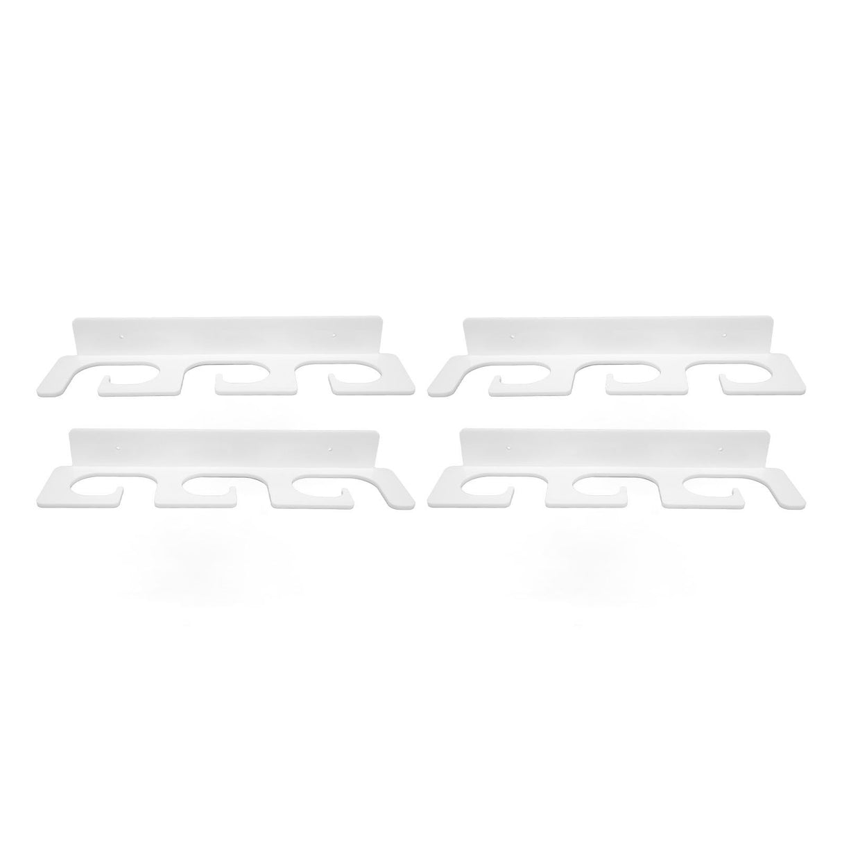 4Pcs Fishing Rod Holder Rugged Space Saving Stylish Holding 6 Rods Wall Mounted Fishing Pole Rack for Indoor Outdoor White