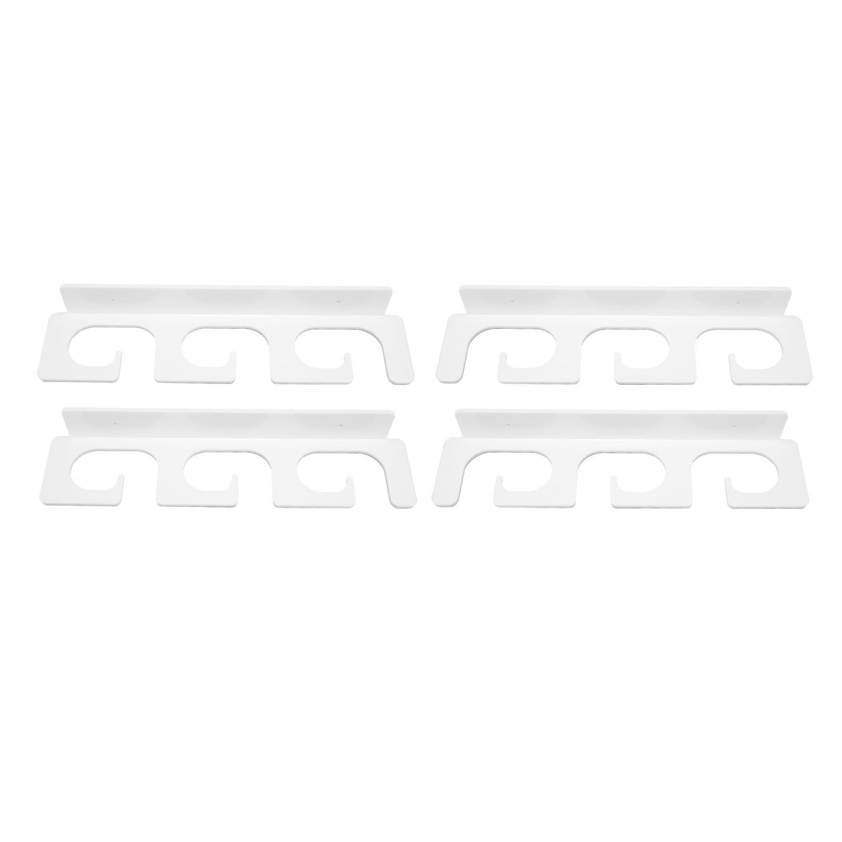 4Pcs Fishing Rod Holder Rugged Space Saving Stylish Holding 6 Rods Wall Mounted Fishing Pole Rack for Indoor Outdoor White