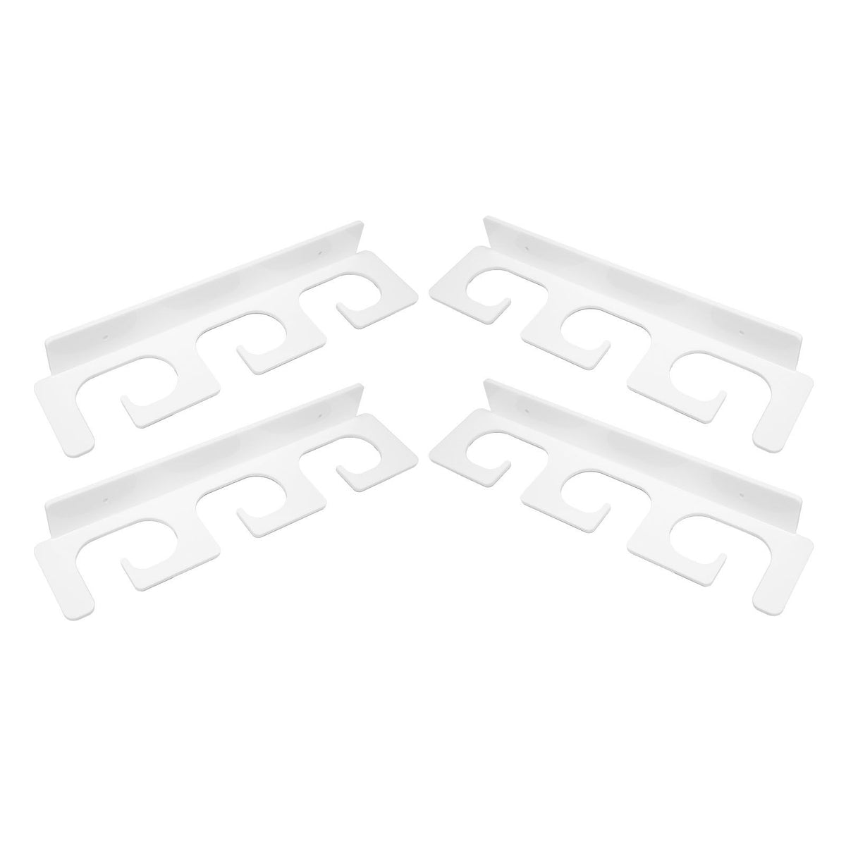 4Pcs Fishing Rod Holder Rugged Space Saving Stylish Holding 6 Rods Wall Mounted Fishing Pole Rack for Indoor Outdoor White