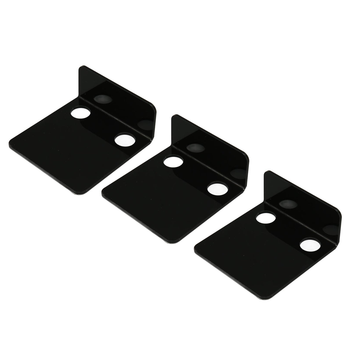 3 PCS Small Security Cameras Wall Shelf with 6 Cable Clips 10PCS Tapes Acrylic Waterproof Drill Free Adhesive Floating Shelf for Speakers Black