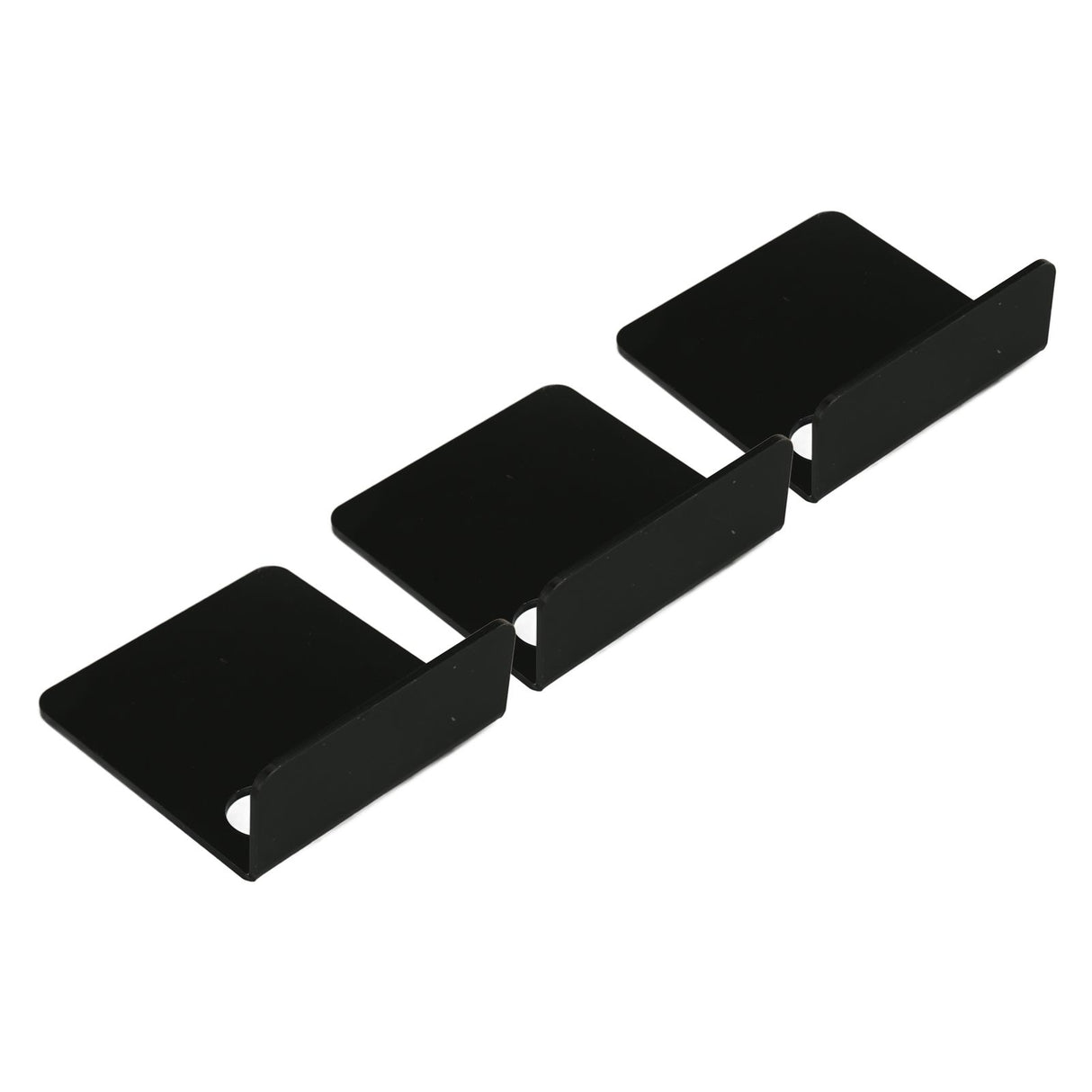 3 PCS Small Security Cameras Wall Shelf with 6 Cable Clips 10PCS Tapes Acrylic Waterproof Drill Free Adhesive Floating Shelf for Speakers Black