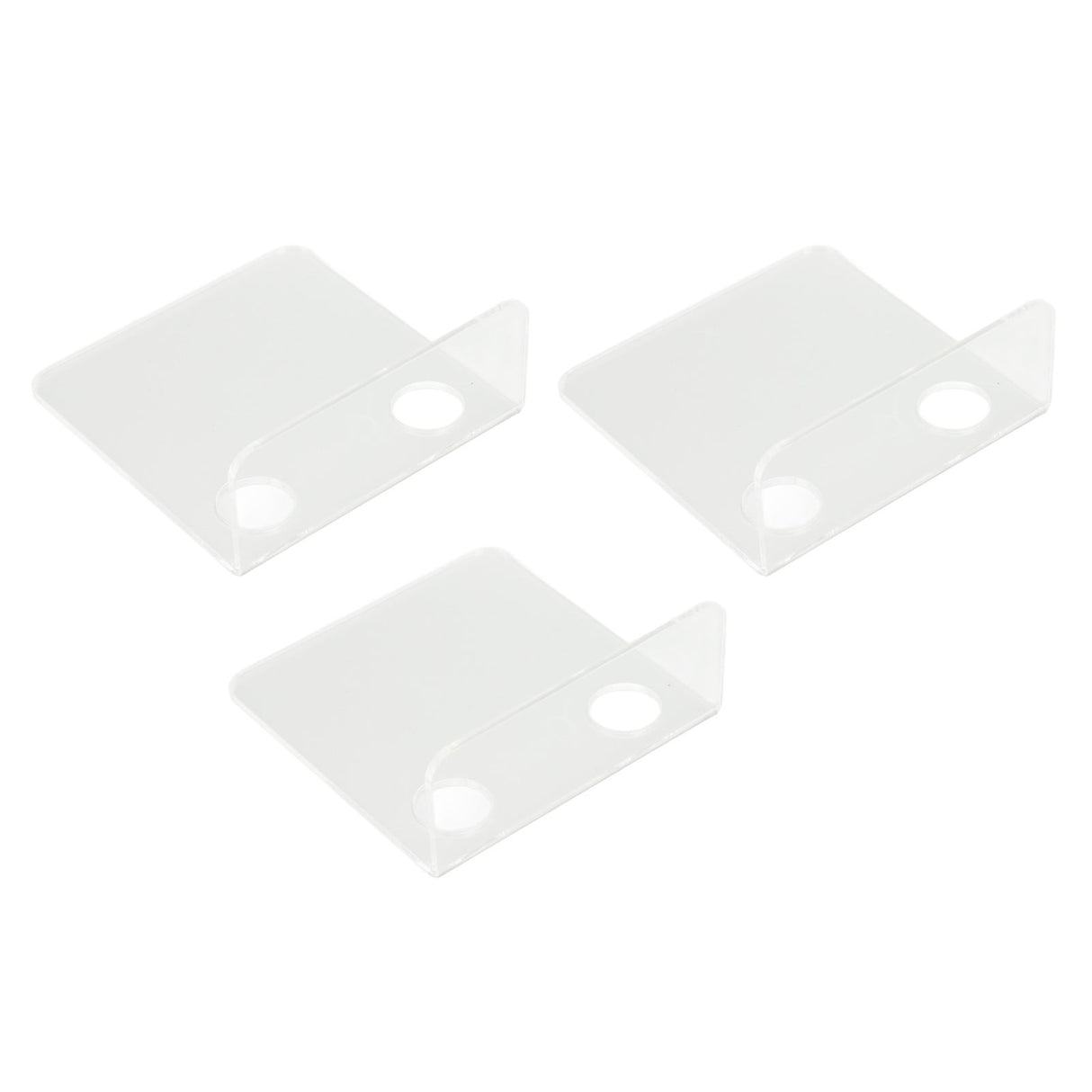 3 PCS Small Security Cameras Wall Shelf with 6 Cable Clips 10PCS Tapes Acrylic Waterproof Drill Free Adhesive Floating Shelf for Speakers Transparent