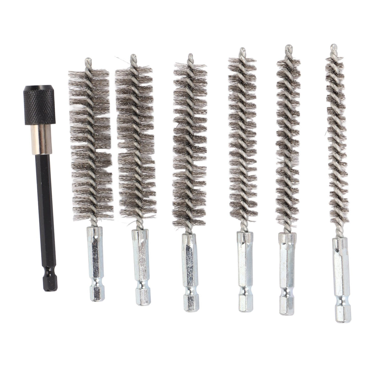 7Pcs Stainless Steel Bore Brush Stainless Steel Bristles Wire Brush in Different Sizes for Power Drill Cleaning
