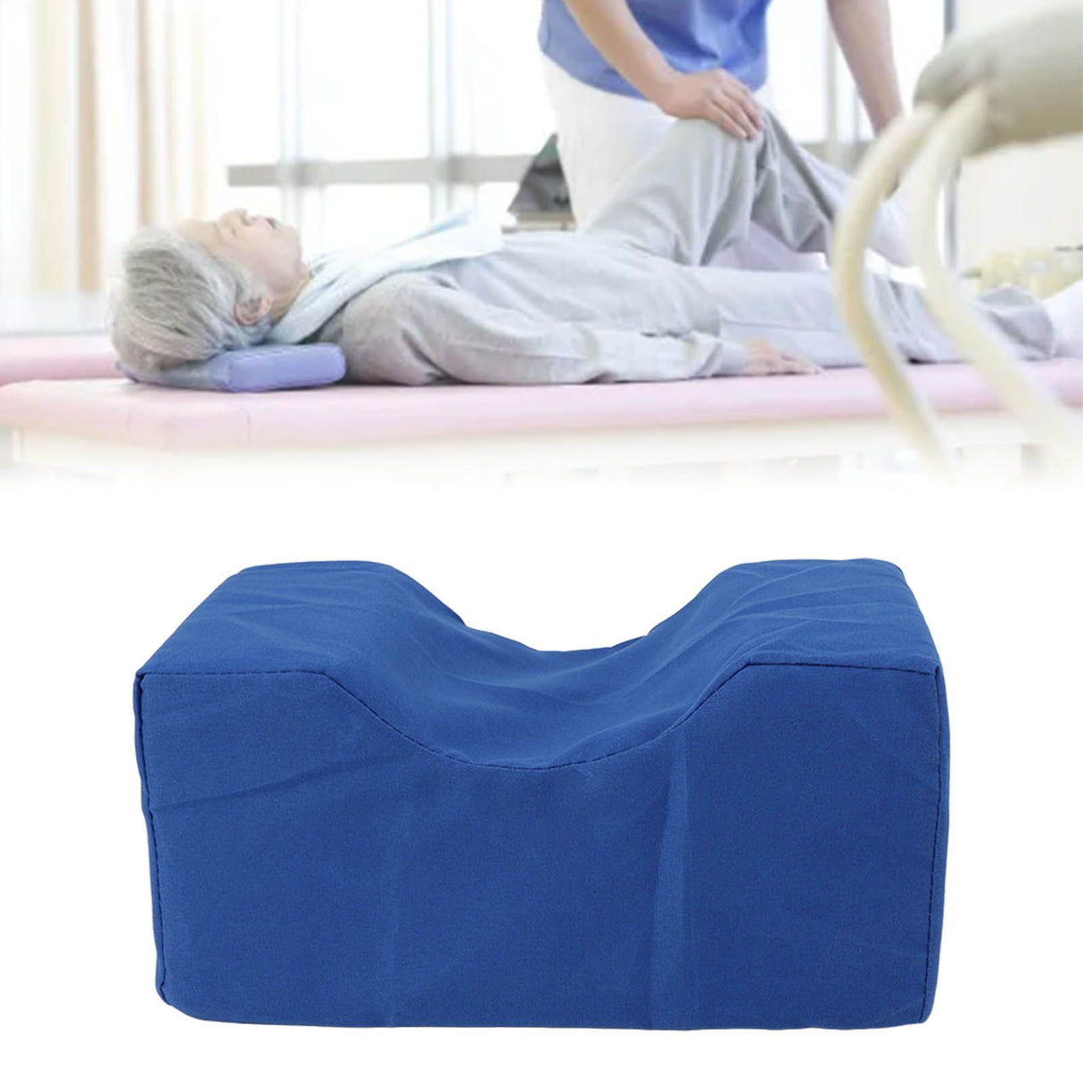 Ankle Pillow Foot Elevator Sponge Breathable Anti Bedsore Cushion Leg Rest Elevating Pad for Elderly Patient Injury Relieve Blue
