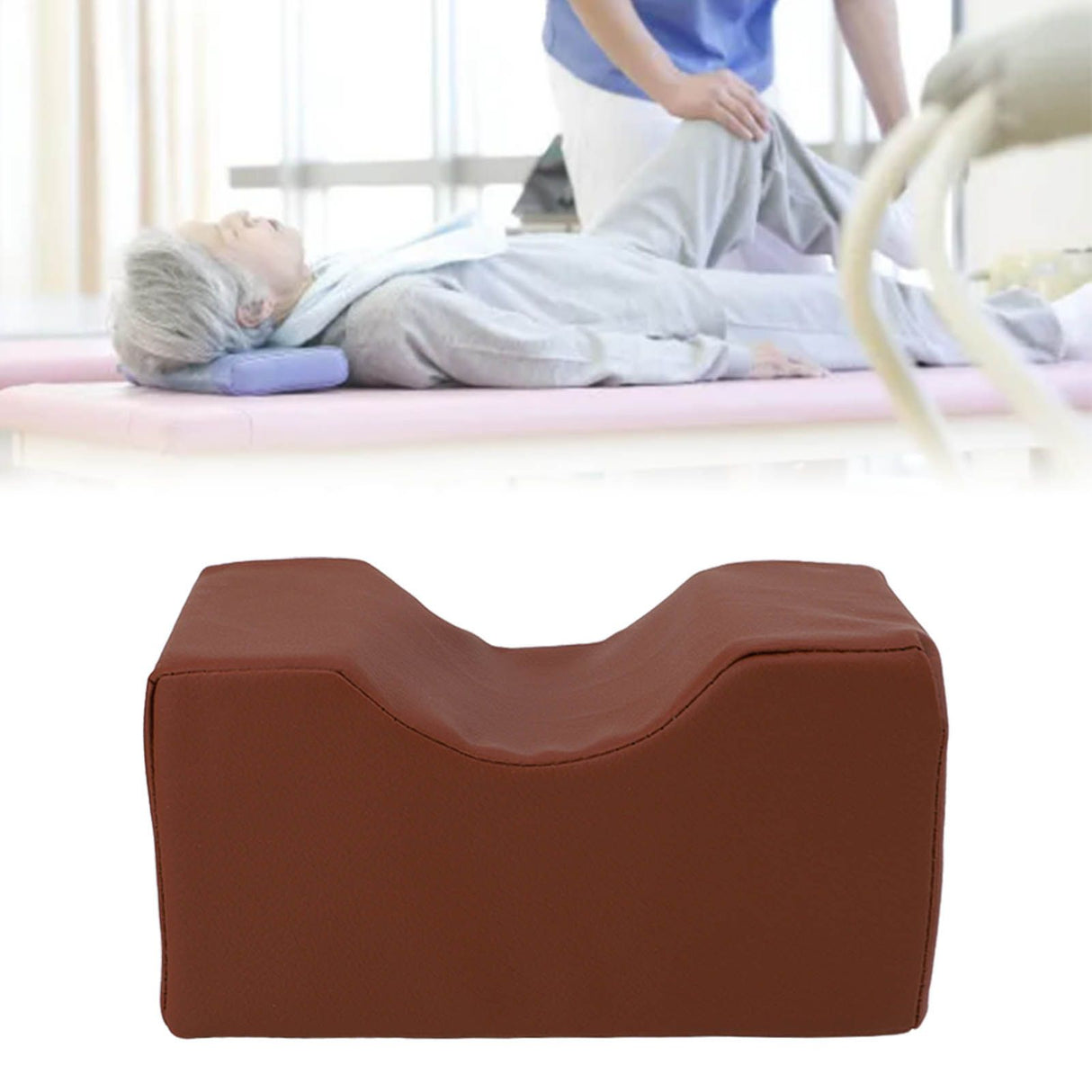 Ankle Pillow Foot Elevator Sponge Breathable Anti Bedsore Cushion Leg Rest Elevating Pad for Elderly Patient Injury Relieve Brown