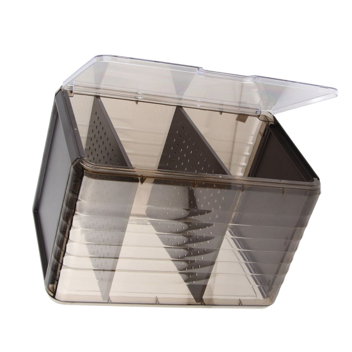 Cup Storage Rack Dustproof Stackable Plastic Clear Cup Organizer Box for Cabinet Desktop Large Black