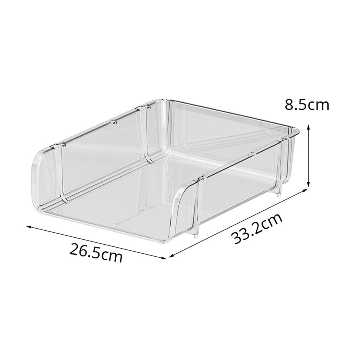 Transparent Desktop Stationery Organizer Stackable Stationery Files Storage Shelf Desktop Organizer L 26.5x33.2x8.5cm