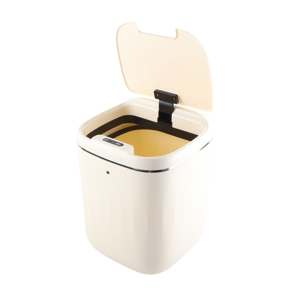 Automatic Trash Can 20L Touchless Sensor Easy Clean PP Waterproof Electric Garbage Bin for Kitchen Bathroom Cream White Battery Free