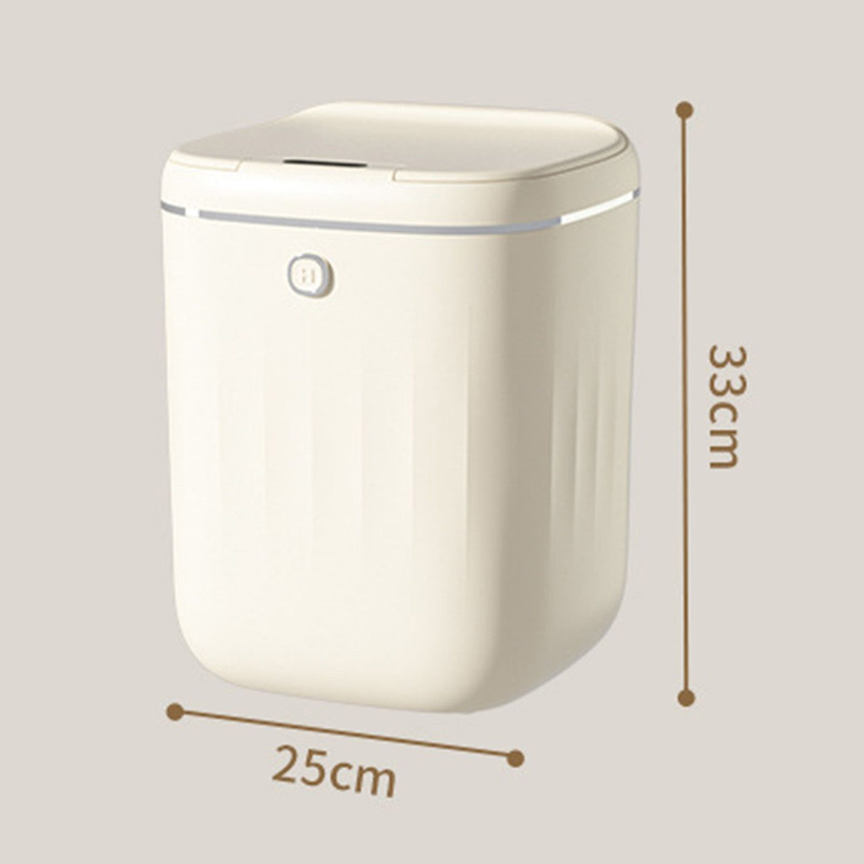 Automatic Trash Can 20L Touchless Sensor Easy Clean PP Waterproof Electric Garbage Bin for Kitchen Bathroom Cream White Battery Powered