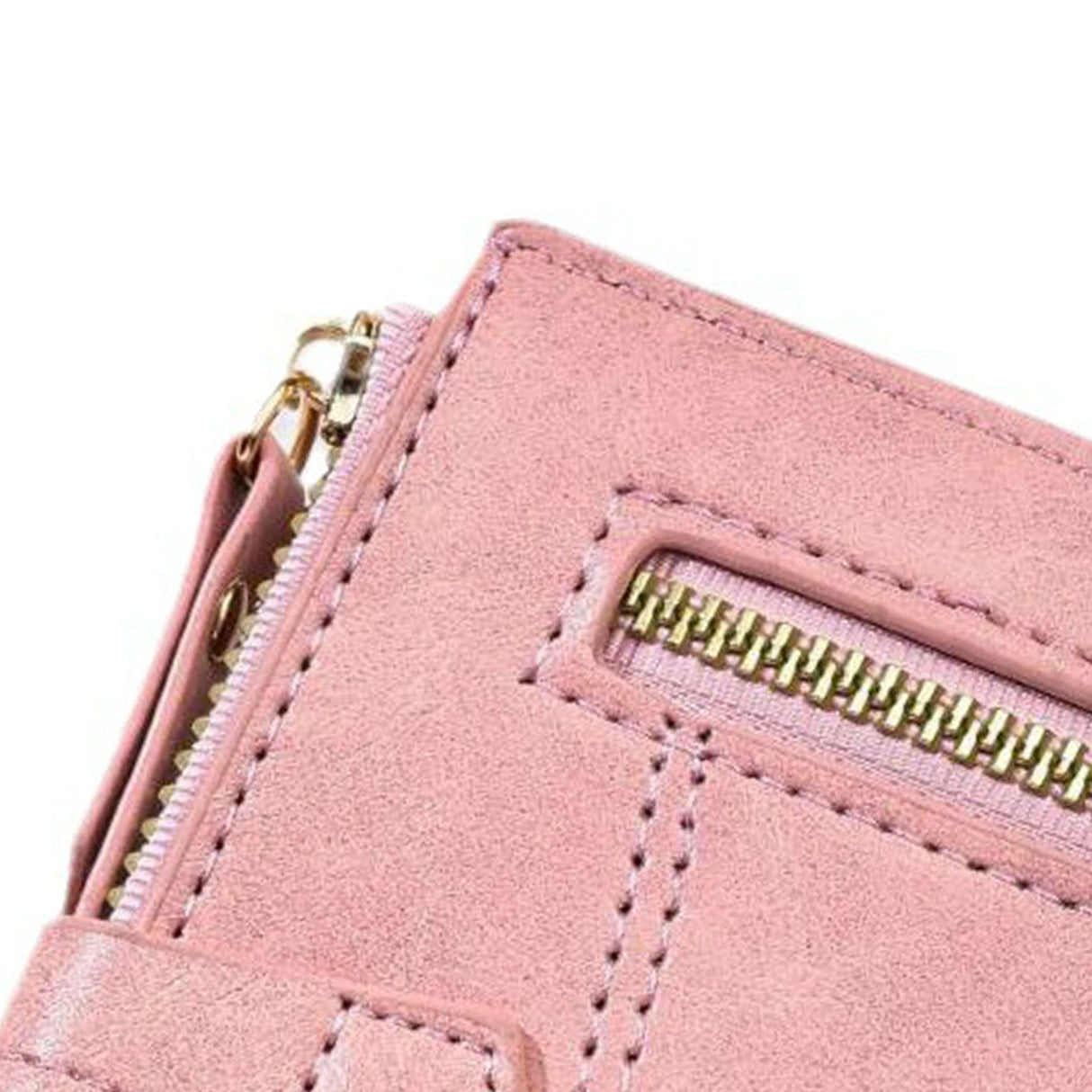 Women Wallet PU Leather Short Small Size Multiple Slots Card Holder Coin Purse for Daily Life Pink