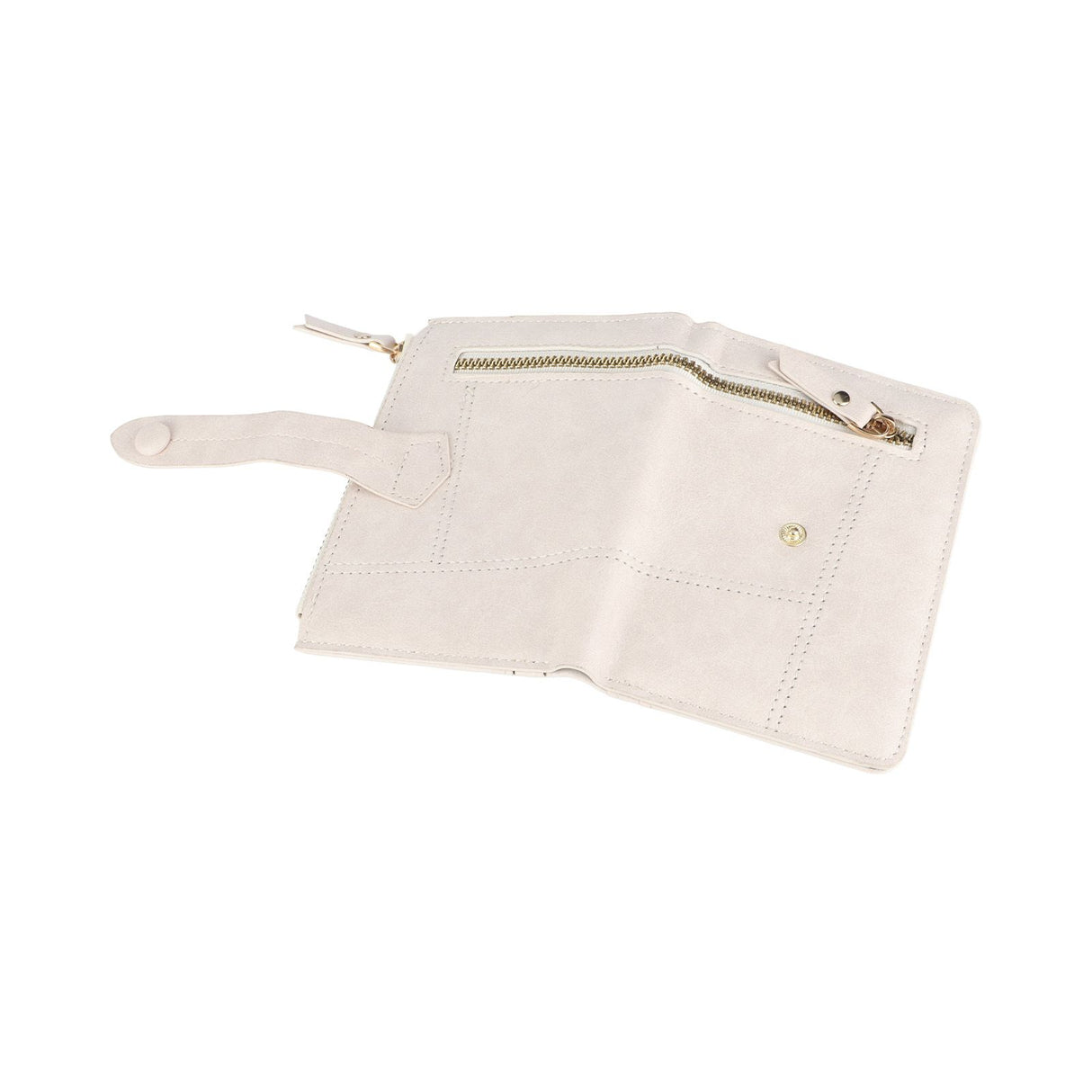 Women Wallet PU Leather Short Small Size Multiple Slots Card Holder Coin Purse for Daily Life White