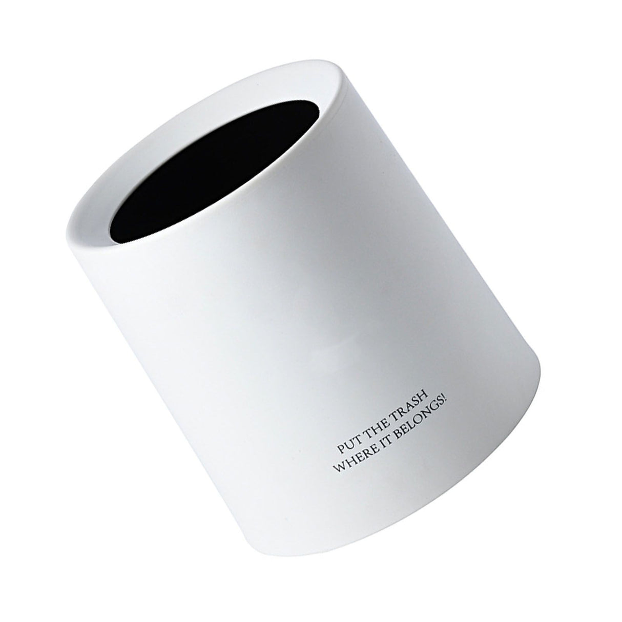 Desktop Trash Can Animal Pattern Cute Portable Mini Waste Basket for Study Office 1.5L White