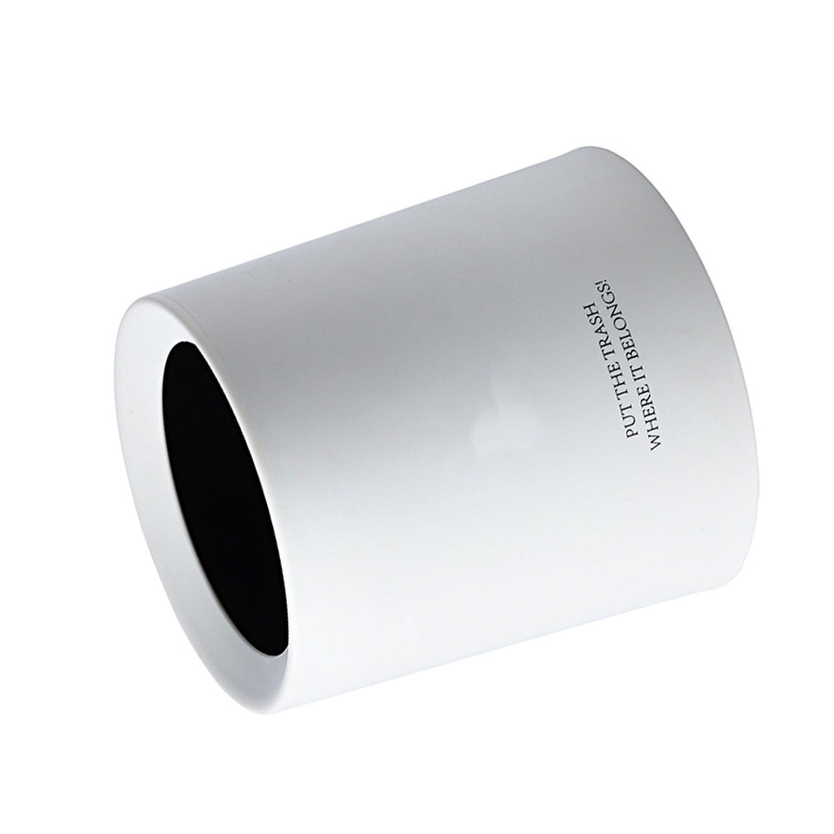Desktop Trash Can Animal Pattern Cute Portable Mini Waste Basket for Study Office 1.5L White