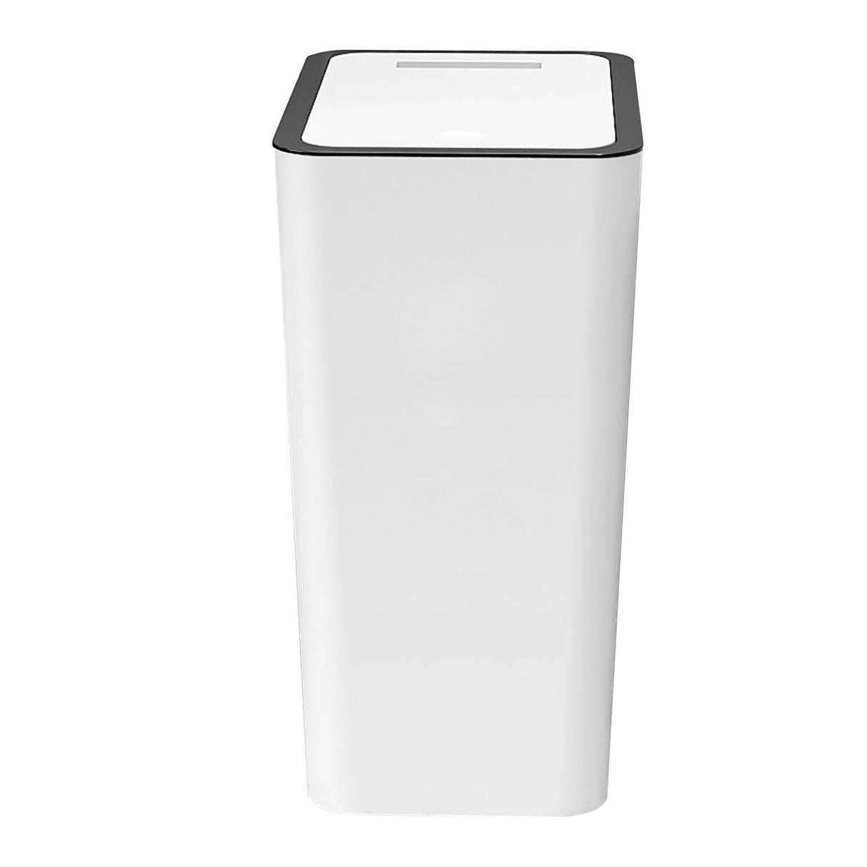Press Type Trash Can with Cover 15L Capacity Plastic Garbage Bin for Bathroom Toilet Kitchen White