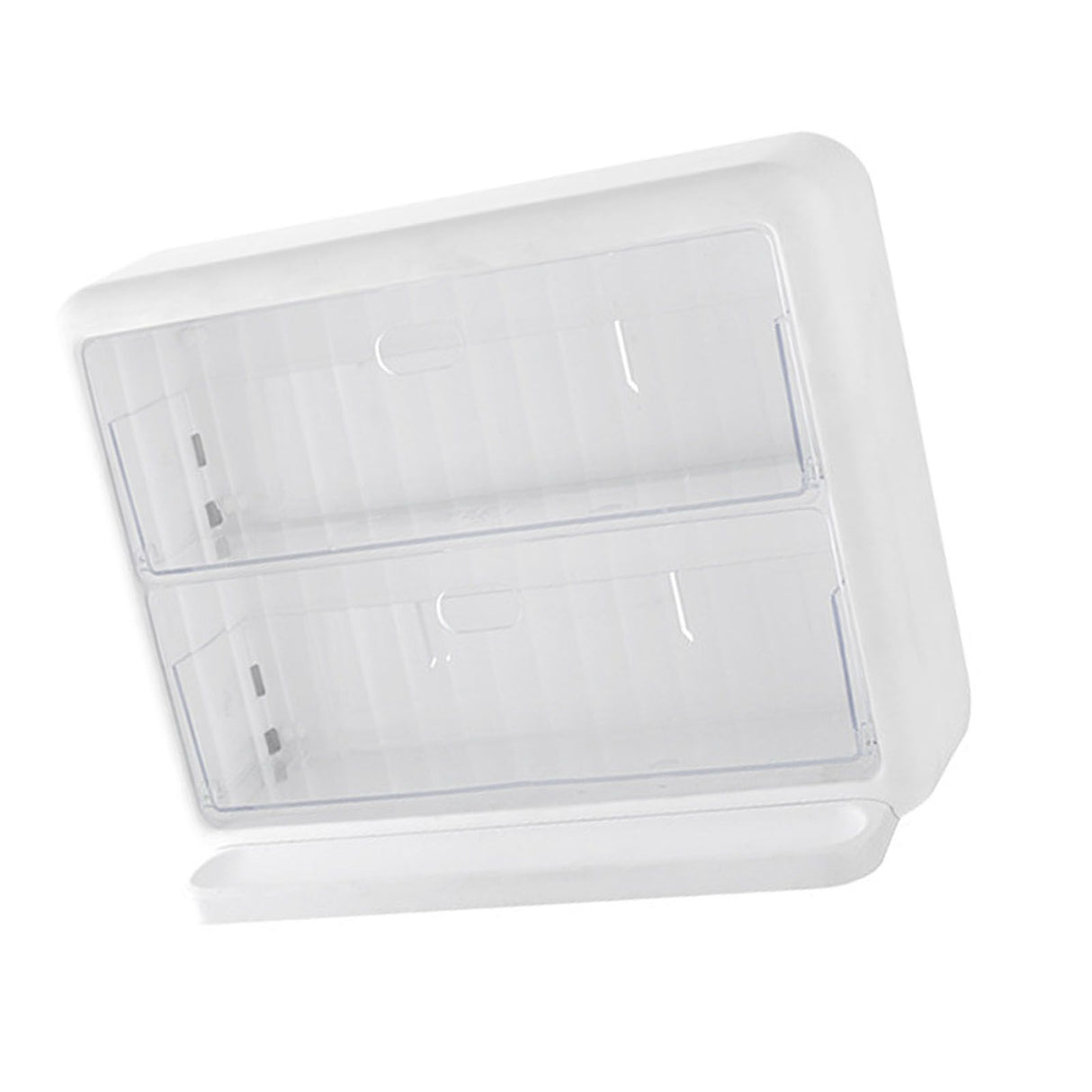 Wall Mounted Coffee Capsule Holder Clear Acrylic Compact Tea Bag Storage Rack for Office S One Layer Without Grid + One Layer with Three Compartments