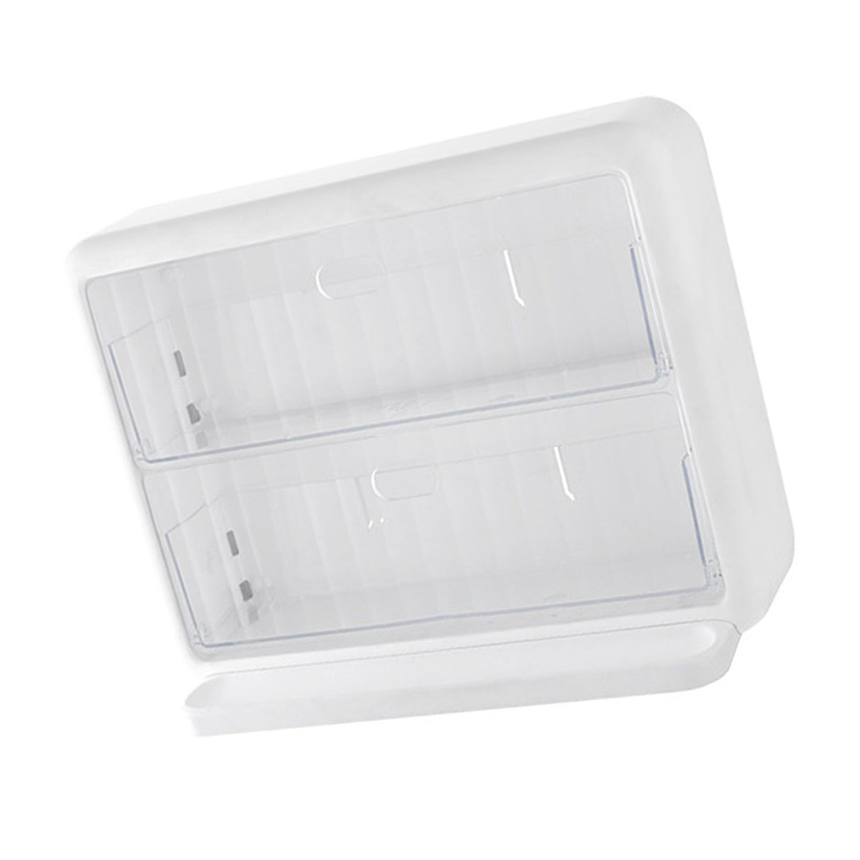 Wall Mounted Coffee Capsule Holder Clear Acrylic Compact Tea Bag Storage Rack for Office S One Layer Without Grid + One Layer with Three Compartments