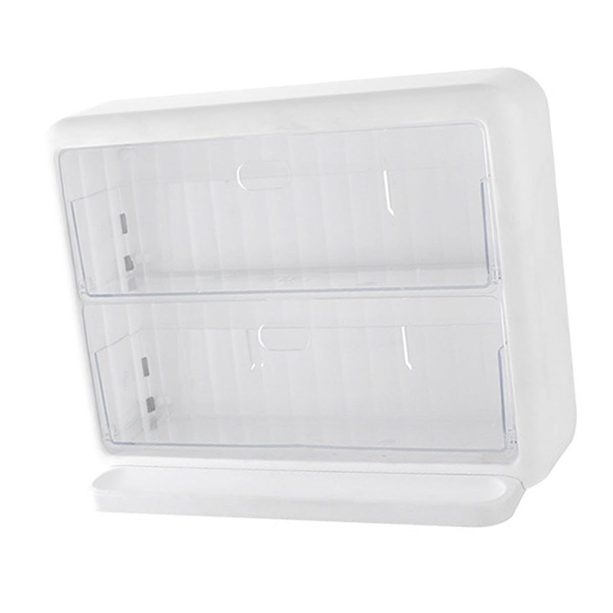 Wall Mounted Coffee Capsule Holder Clear Acrylic Compact Tea Bag Storage Rack for Office S One Layer Without Grid + One Layer with Three Compartments