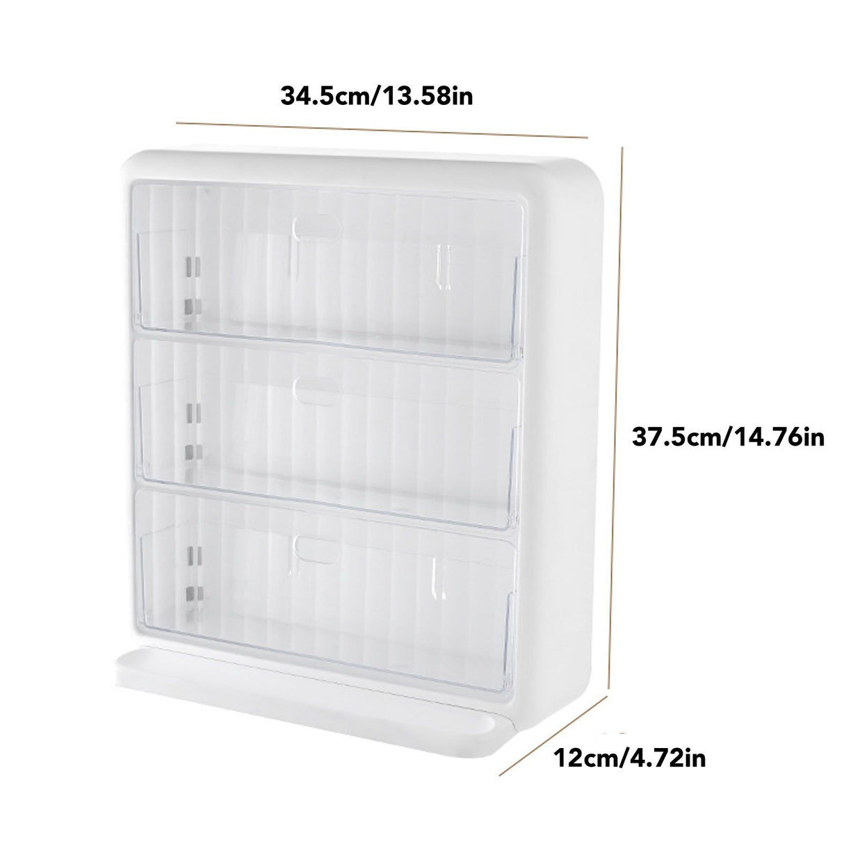 Wall Mounted Coffee Capsule Holder Clear Acrylic Compact Tea Bag Storage Rack for Office L Two Layer Without Grids + One Layer with Three Compartments