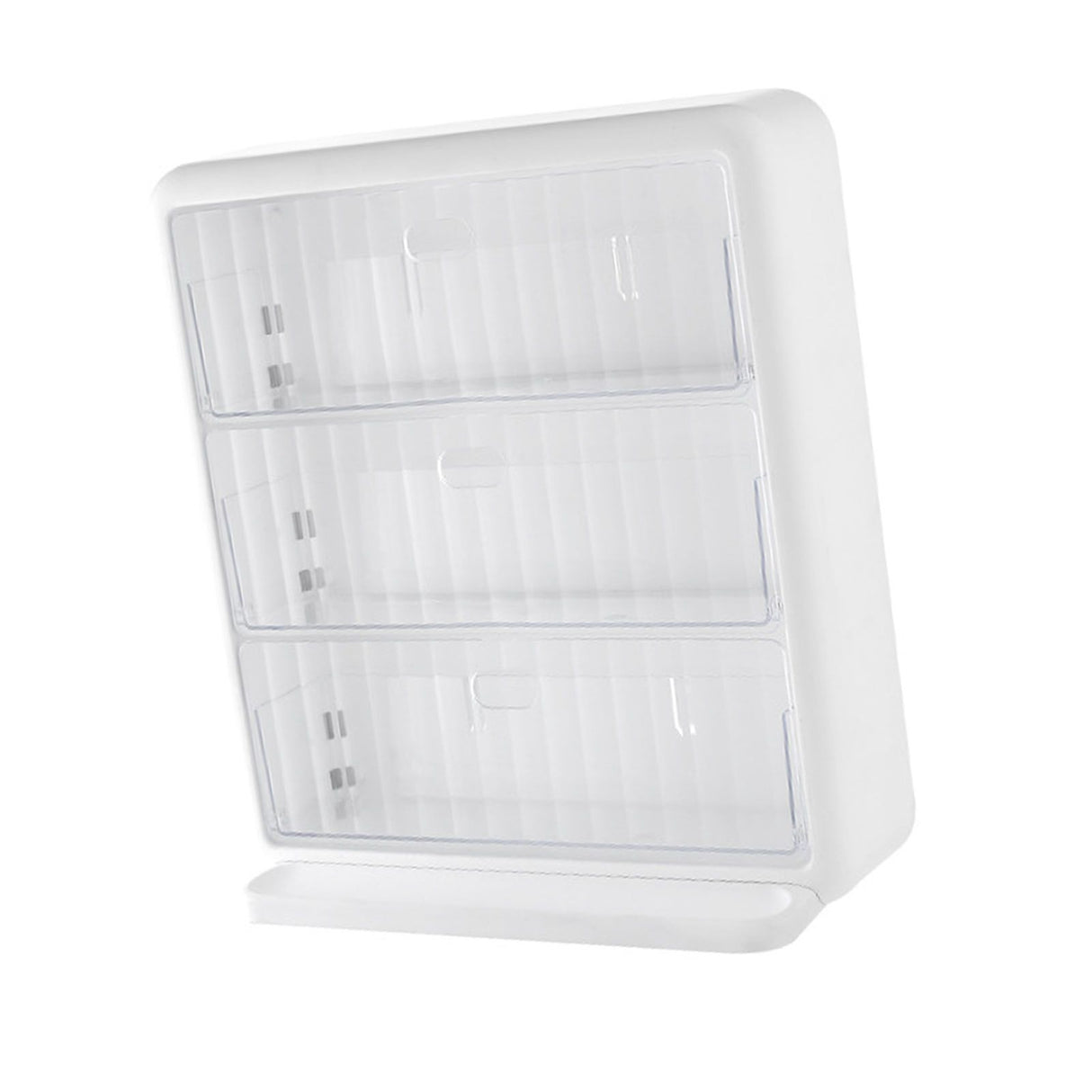 Wall Mounted Coffee Capsule Holder Clear Acrylic Compact Tea Bag Storage Rack for Office L Two Layer Without Grids + One Layer with Three Compartments