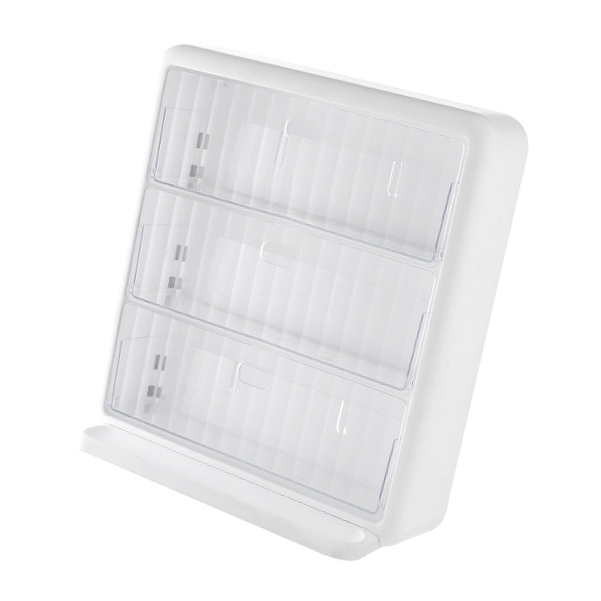 Wall Mounted Coffee Capsule Holder Clear Acrylic Compact Tea Bag Storage Rack for Office L Two Layer Without Grids + One Layer with Three Compartments