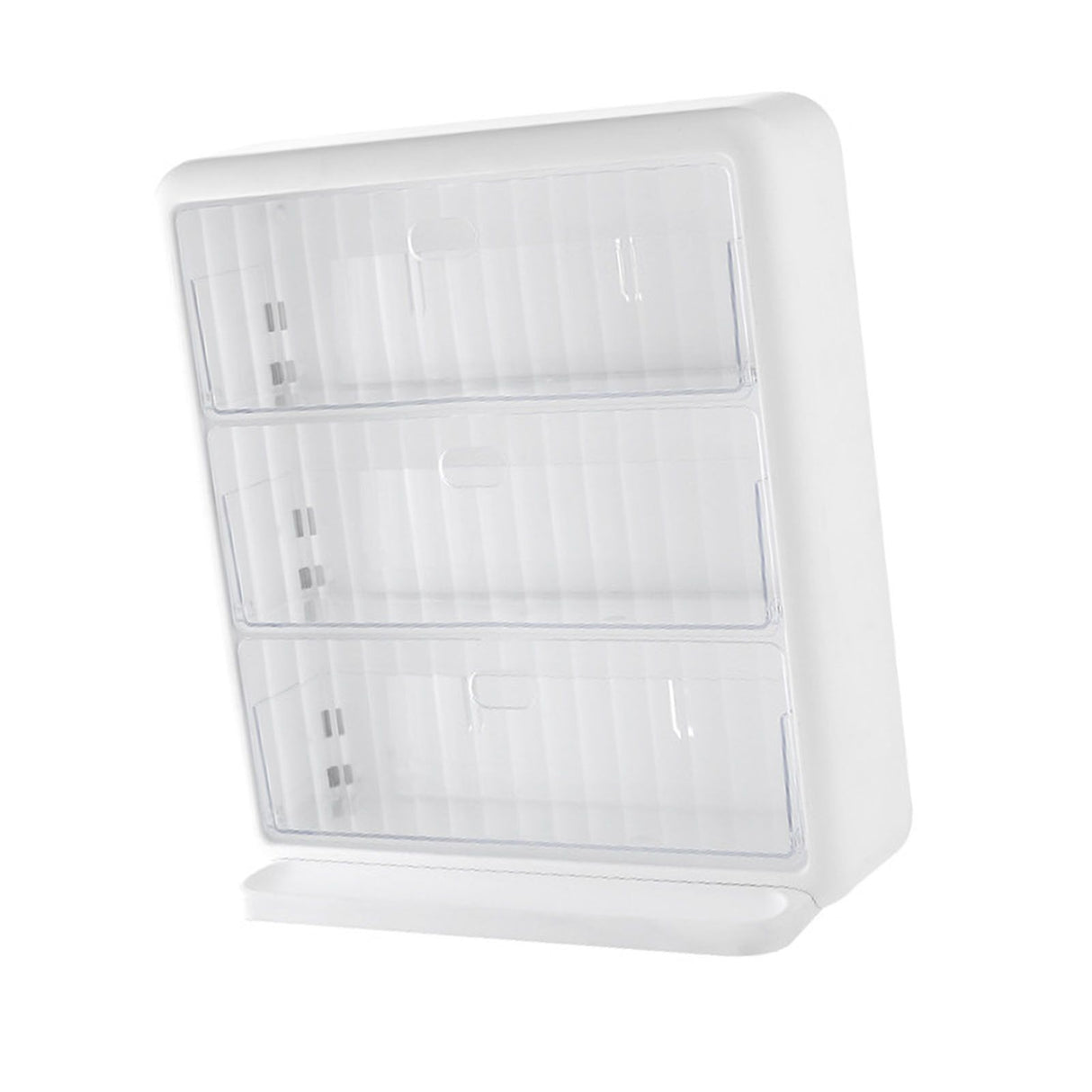 Wall Mounted Coffee Capsule Holder Clear Acrylic Compact Tea Bag Storage Rack for Office L Two Layer Without Grids + One Layer with Three Compartments