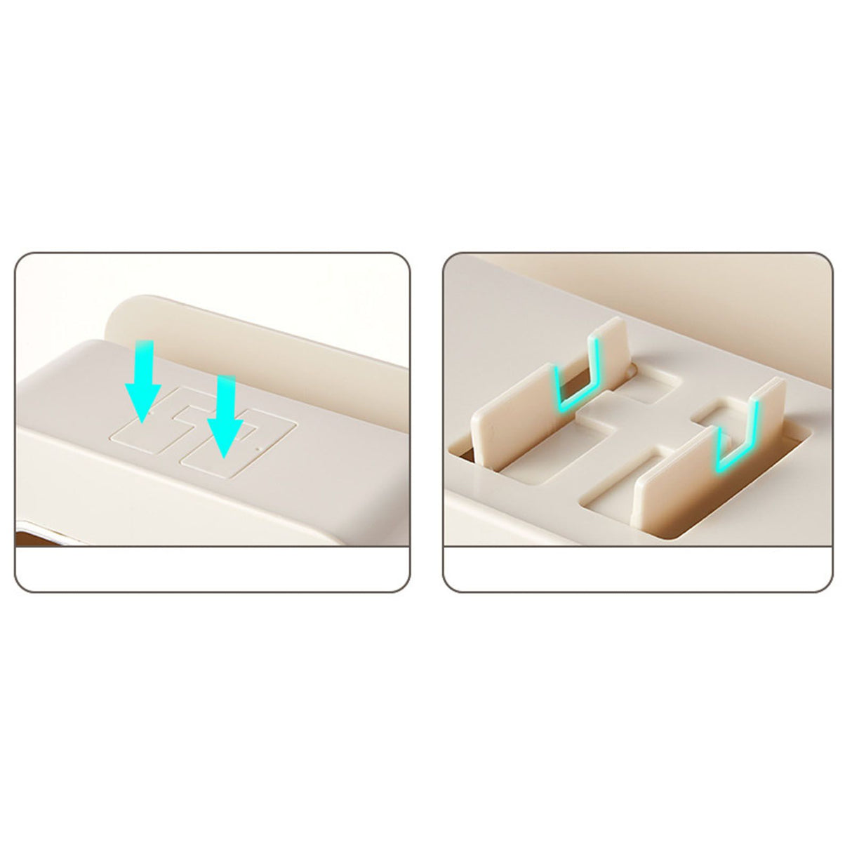Desktop Tissue Box Multifunction Tissue Storage Dispenser with Phone Holder Remote Control Organizer Cream White