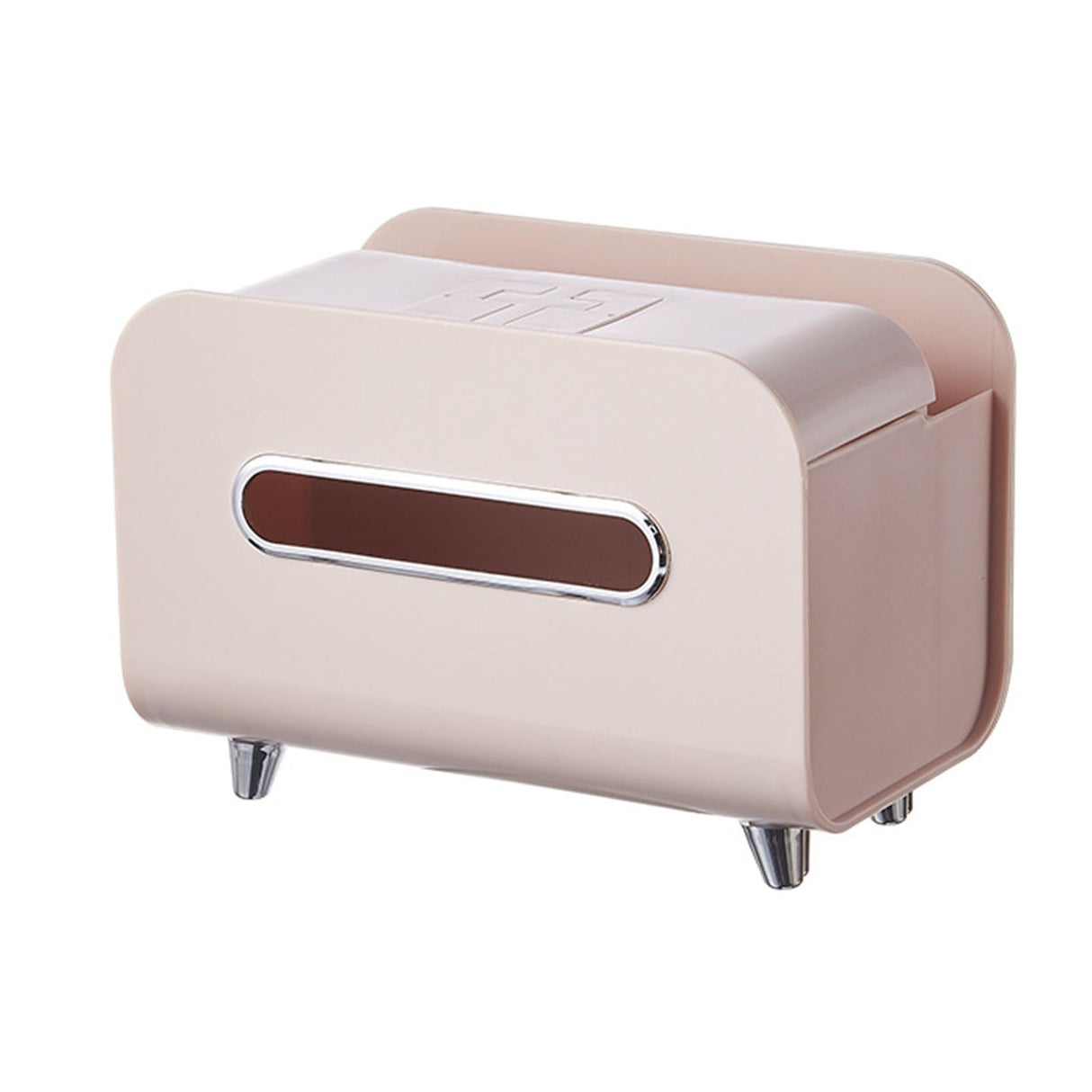 Desktop Tissue Box Multifunction Tissue Storage Dispenser with Phone Holder Remote Control Organizer Pink