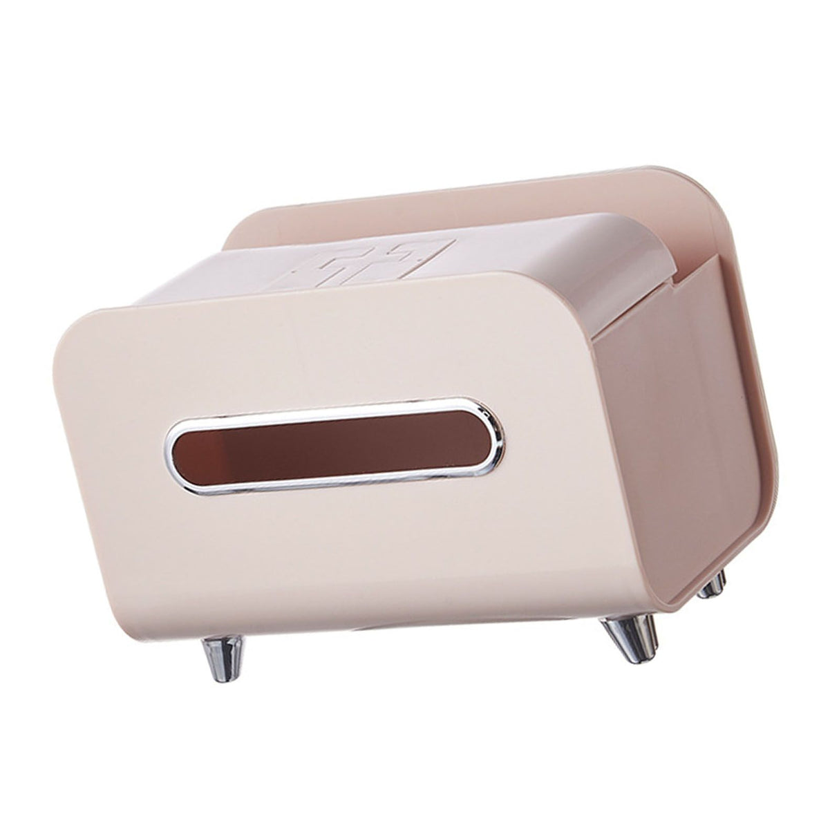 Desktop Tissue Box Multifunction Tissue Storage Dispenser with Phone Holder Remote Control Organizer Pink