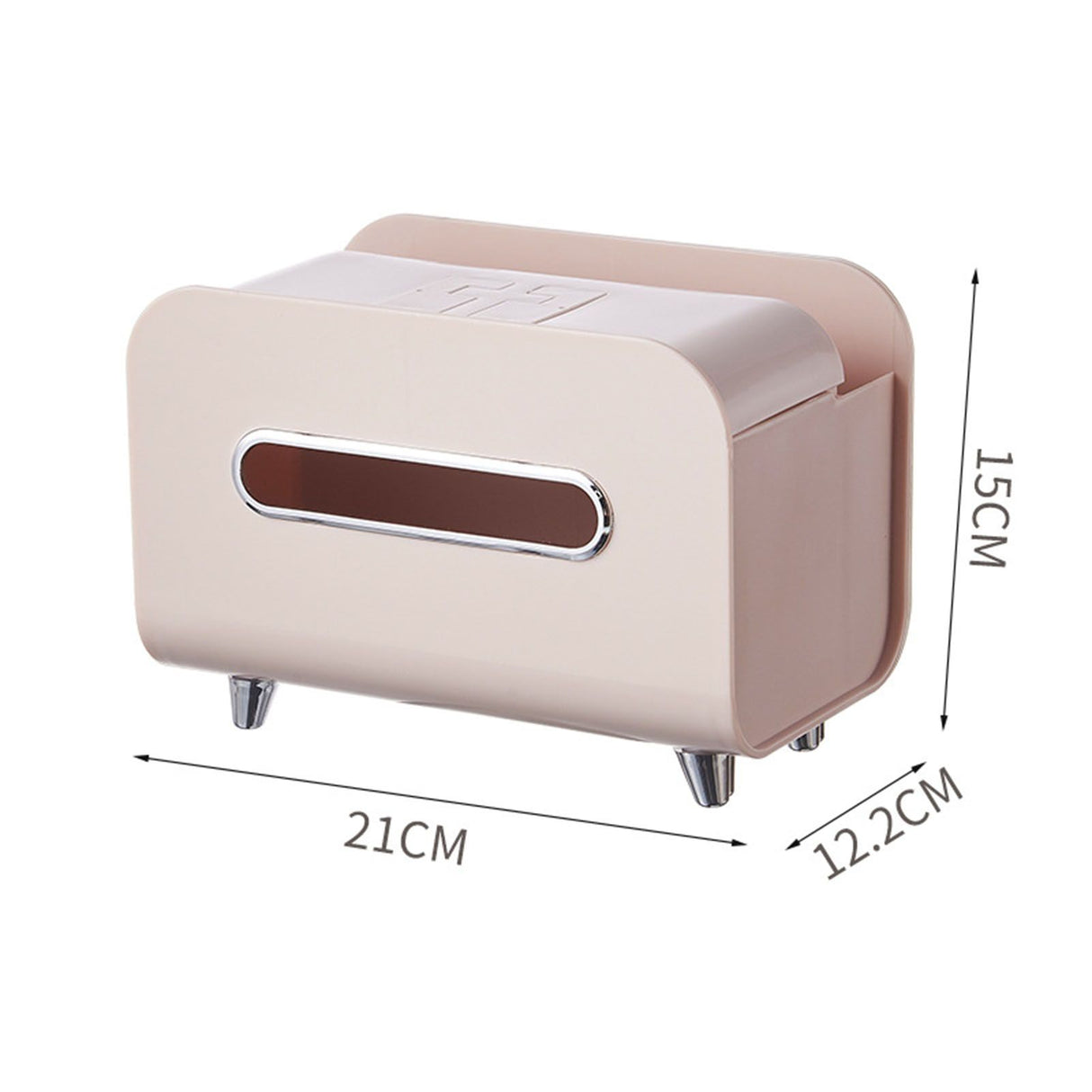 Desktop Tissue Box Multifunction Tissue Storage Dispenser with Phone Holder Remote Control Organizer Pink
