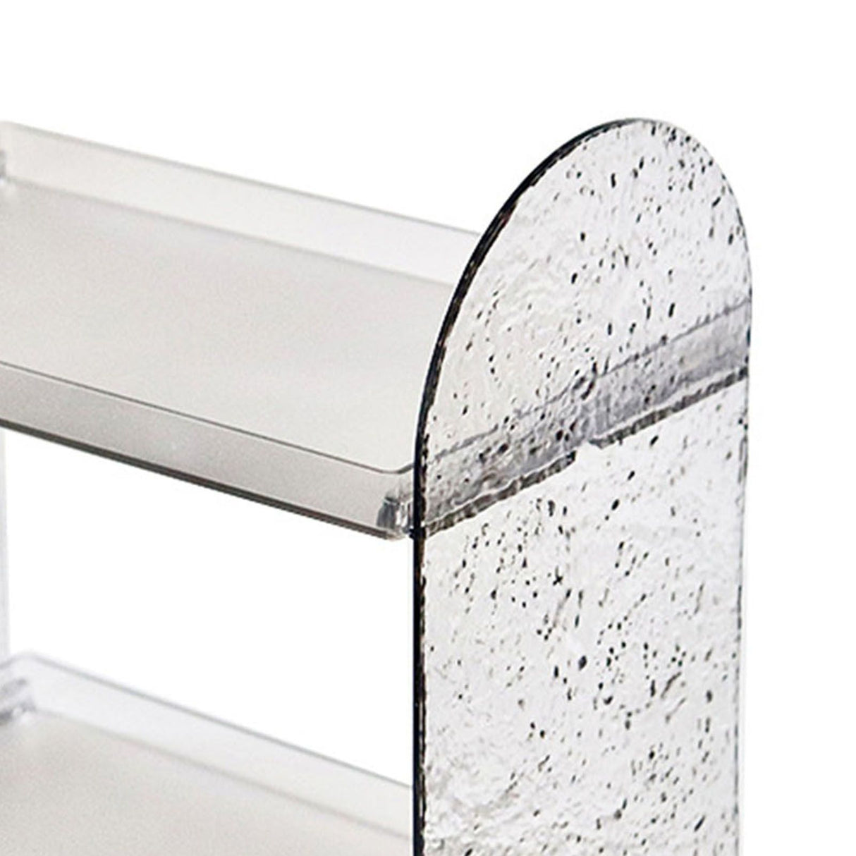 2 Tier Desk Organizer Double Layer Storage Rack Transparent Desktop Stand Holder for Stationery Cosmetic Transparent Grey