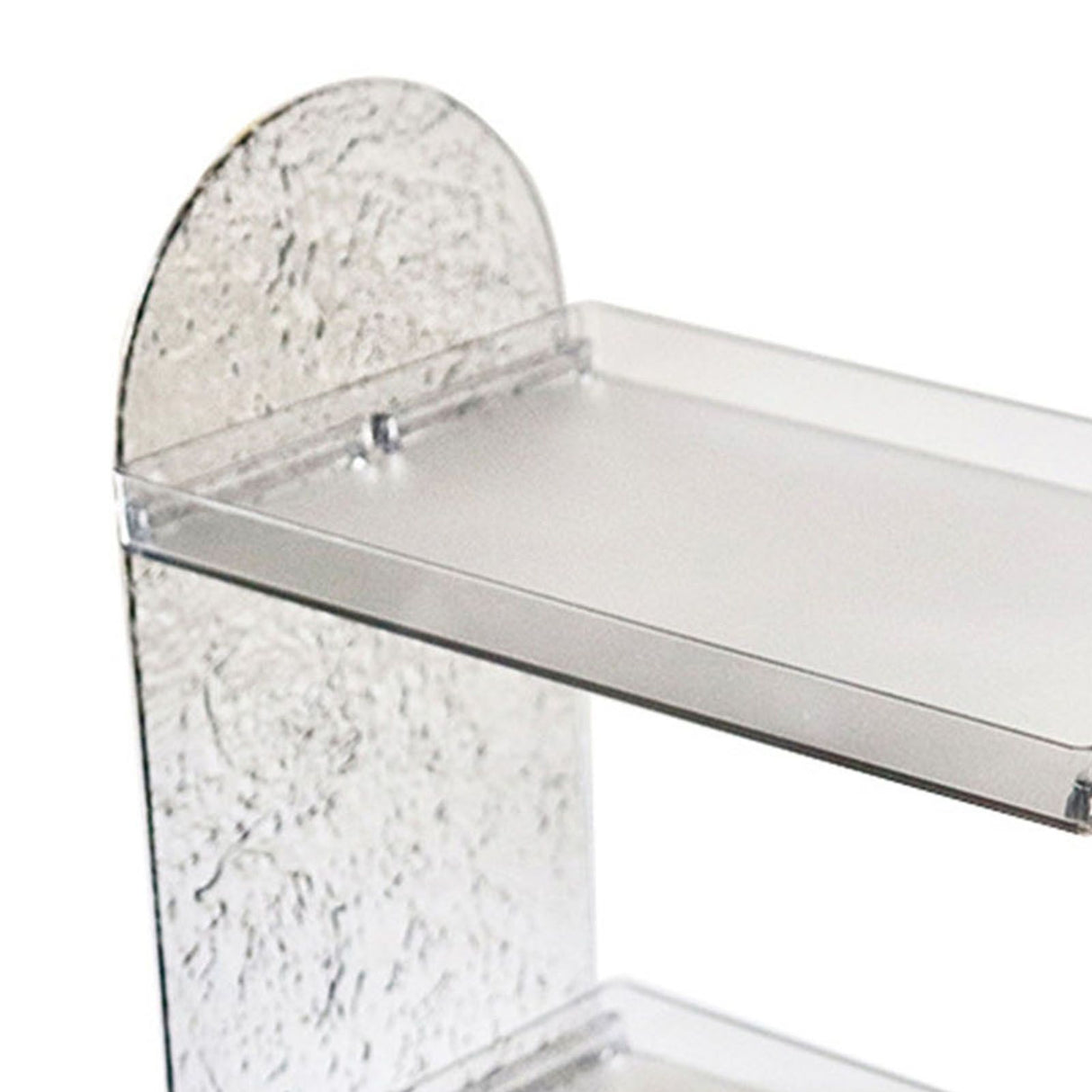 2 Tier Desk Organizer Double Layer Storage Rack Transparent Desktop Stand Holder for Stationery Cosmetic Transparent Grey