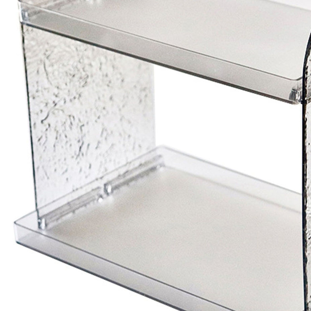 2 Tier Desk Organizer Double Layer Storage Rack Transparent Desktop Stand Holder for Stationery Cosmetic Transparent Grey