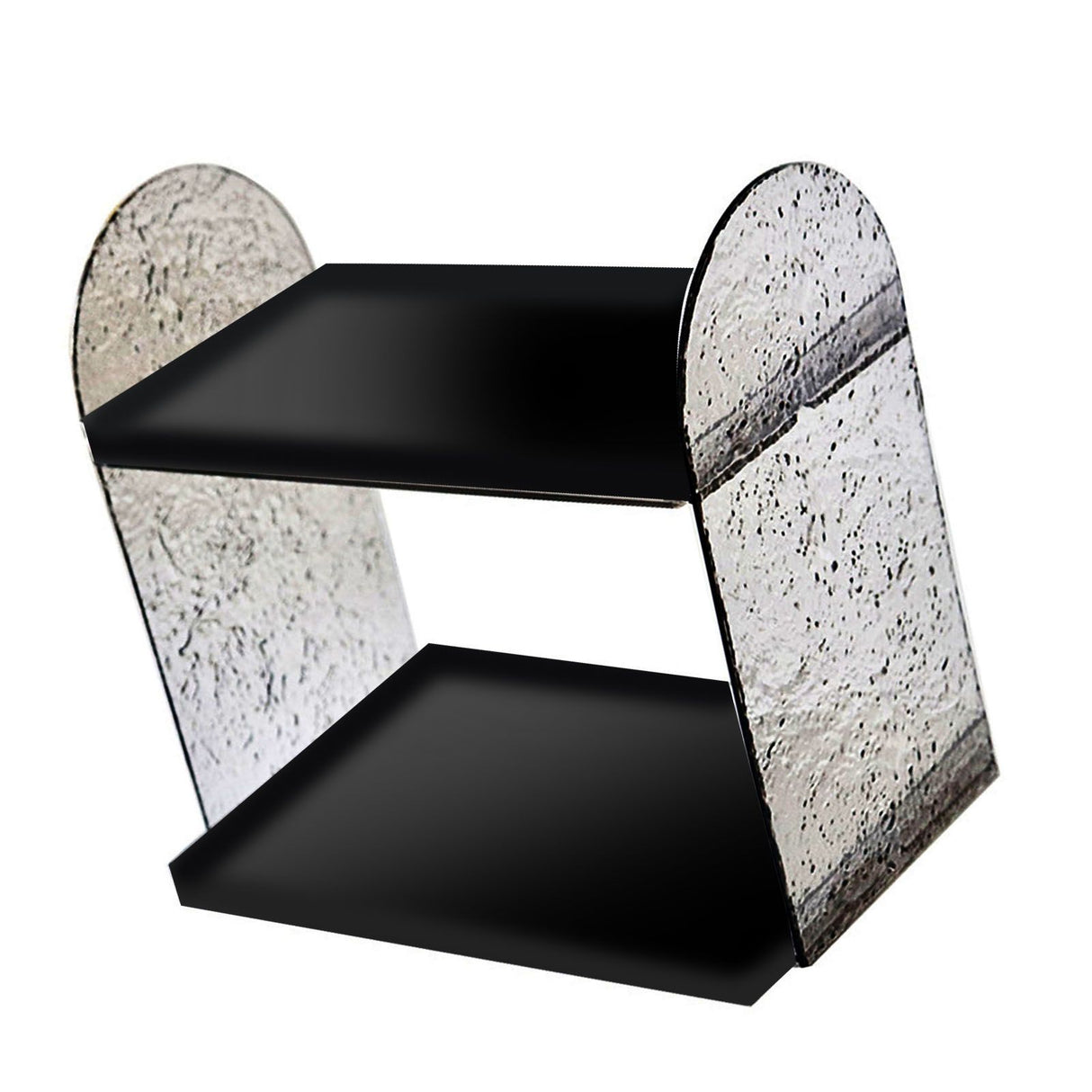 2 Tier Desk Organizer Double Layer Storage Rack Transparent Desktop Stand Holder for Stationery Cosmetic Glossy Black