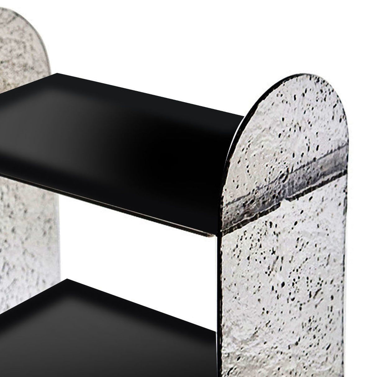 2 Tier Desk Organizer Double Layer Storage Rack Transparent Desktop Stand Holder for Stationery Cosmetic Glossy Black