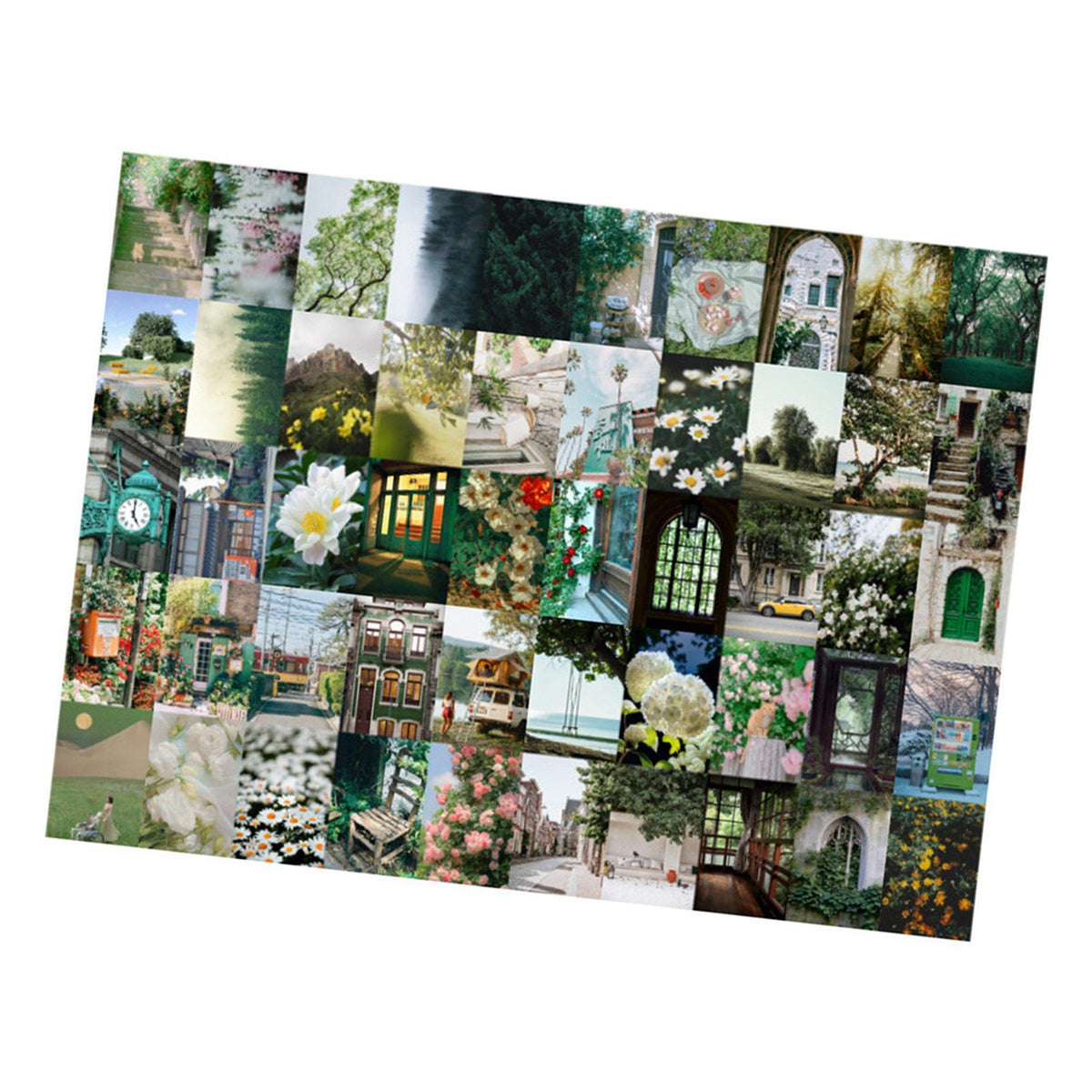 50PCS Nature Landscape Stickers Decorative Aesthetic Travel Scenery Scrapbooking Stickers for DIY Planner Journal Notebook Laptops Luggages Green