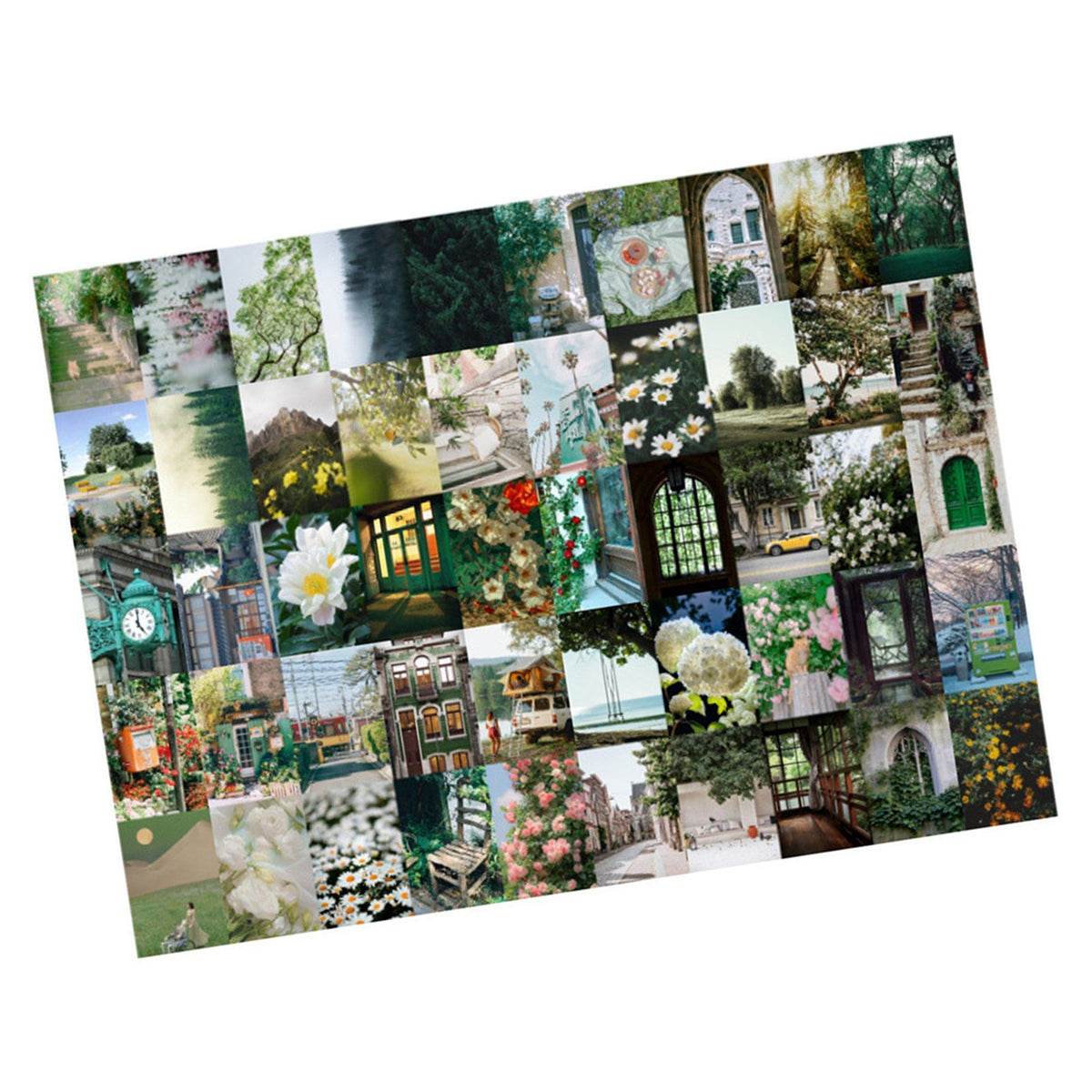 50PCS Nature Landscape Stickers Decorative Aesthetic Travel Scenery Scrapbooking Stickers for DIY Planner Journal Notebook Laptops Luggages Green