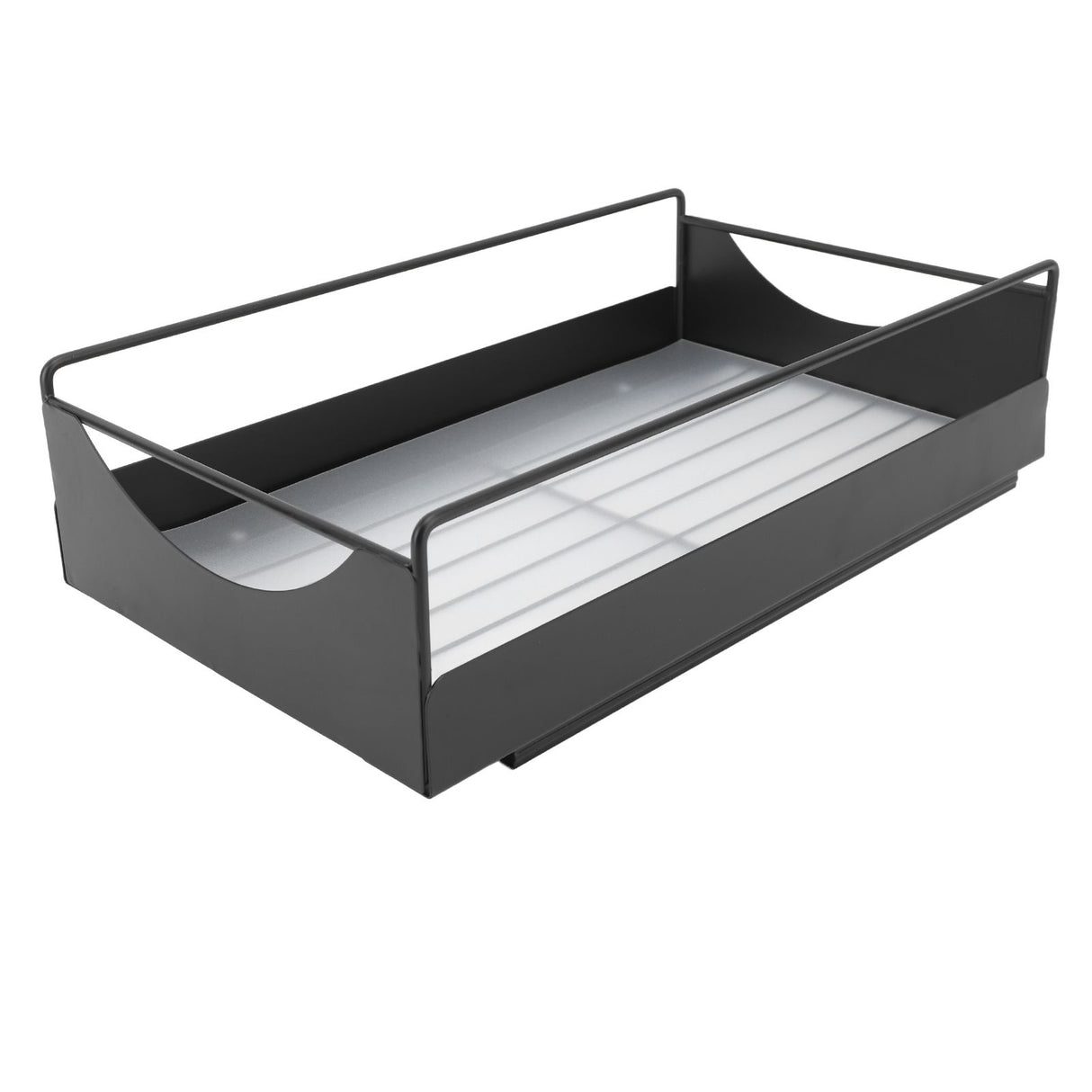 Pull Out Cabinet Organizer Carbon Steel Smooth Sliding Silent Slide Out Pantry Shelves for Bathroom Wardrobe Black M 227x401x85mm