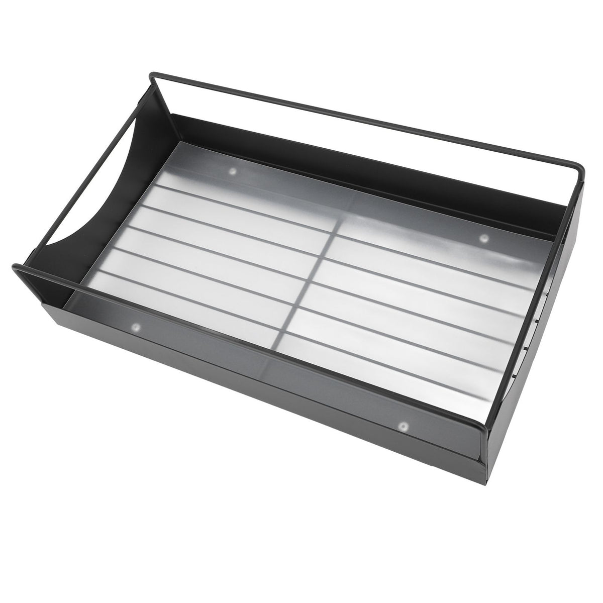 Pull Out Cabinet Organizer Carbon Steel Smooth Sliding Silent Slide Out Pantry Shelves for Bathroom Wardrobe Black M 227x401x85mm