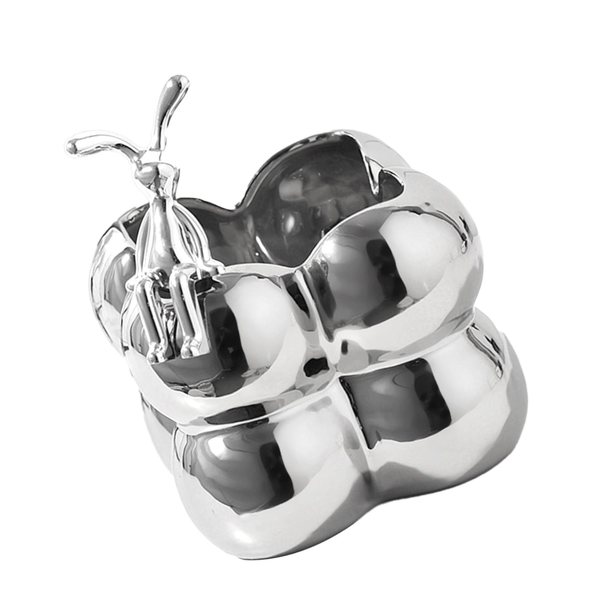 Storage Box Ceramic Modern Exquisite Rabbit Shape Decoration Multi Purpose Organizer Box for Cosmetics Keys Home Decor Silver