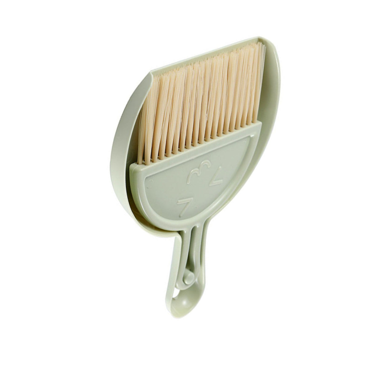 Mini Broom Dustpan Set Smile Face Plastic Handheld Efficient Cleaning Portable Tiny Brush Dustpan for Tabletop Office Green