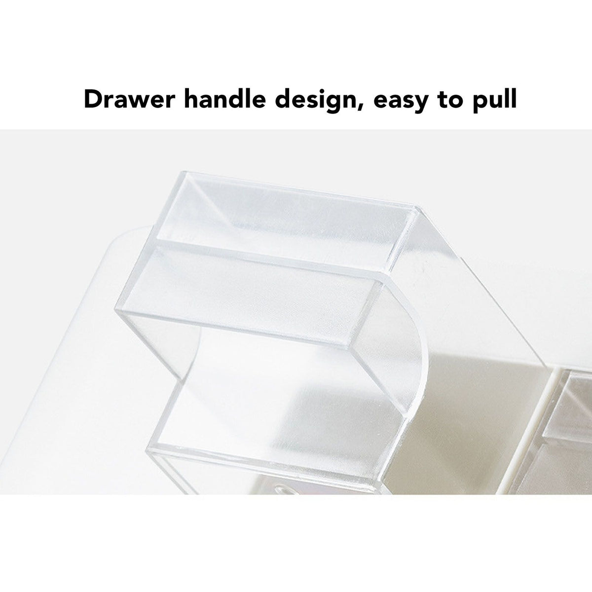 Pen Holder with Transparent Drawers Large Capacity Multiple Compartment Plastic Pencil Storage Organizer for Office Desk White