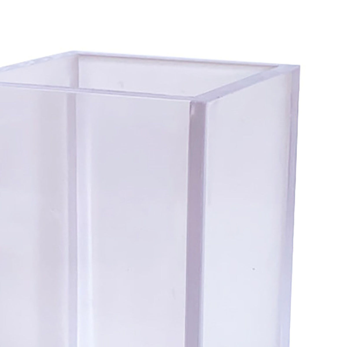 Acrylic Pencil Pen Holder Cup Transparent Clear Makeup Brush Storage Box Desktop Stationery Organizer for Office School Home
