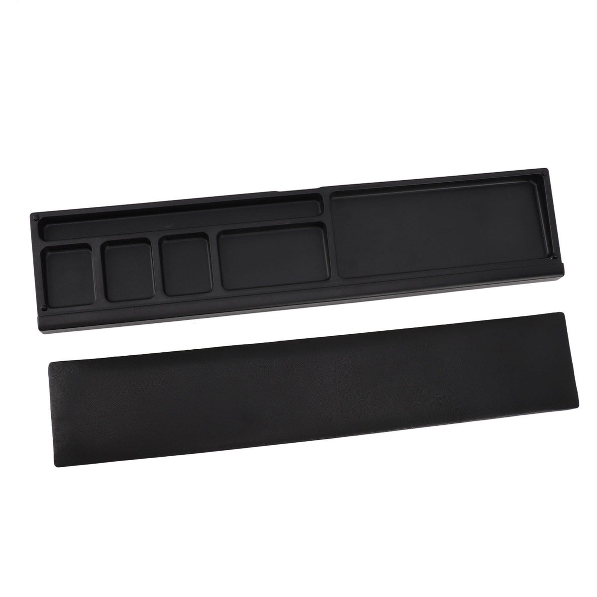 Keyboard Wrist Rest Pad Ergonomic Soft Prevent Slip Keyboard Wrist Support with Partition Storage Case for Office Black